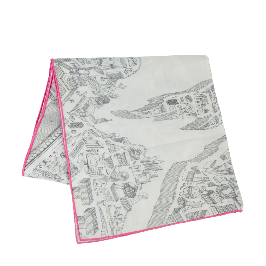 Carre 140 Scarf La Nouvelle Cite Cavaliere Beige Pink