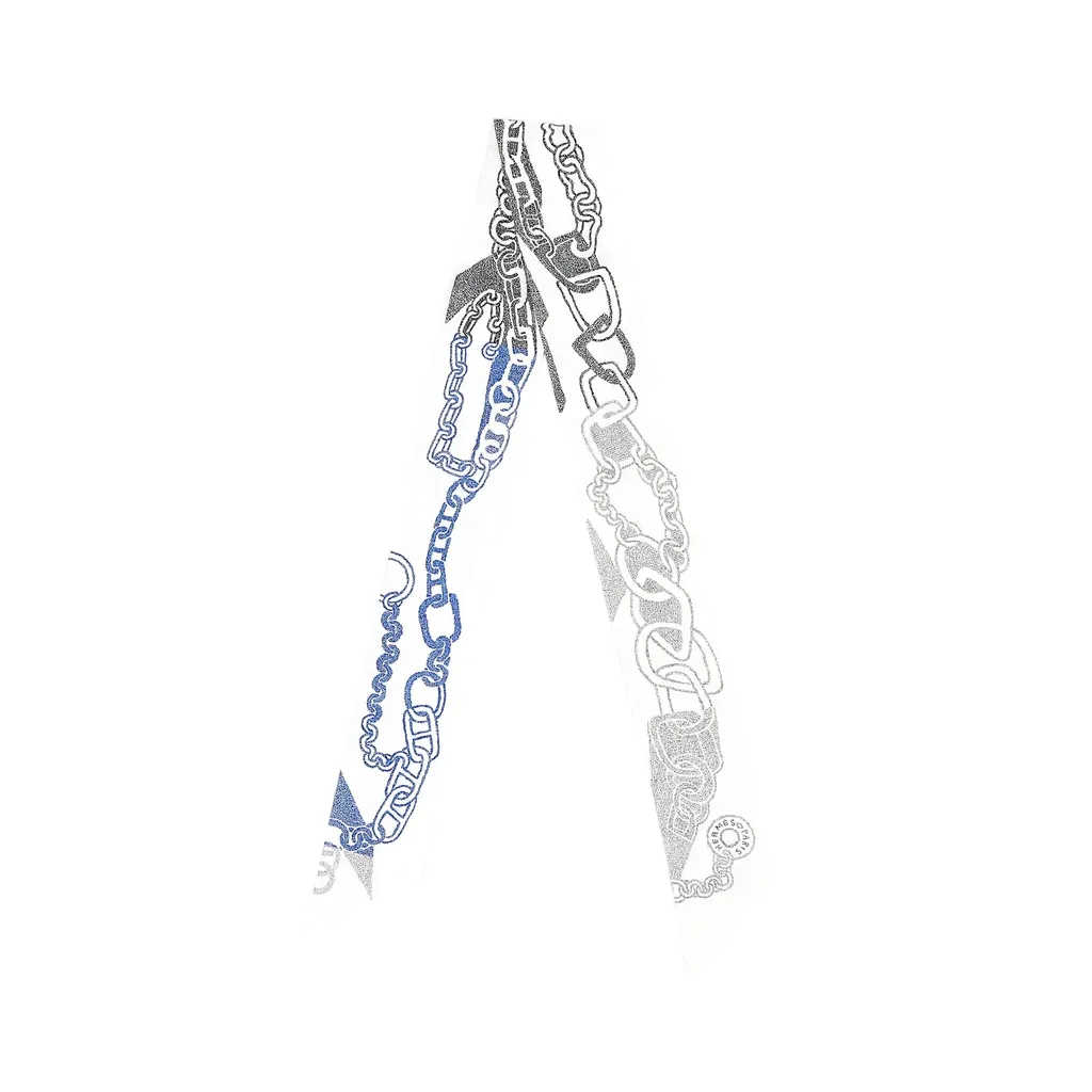 Twilly 絲帶 Boucles et Maillons 藍色 白色