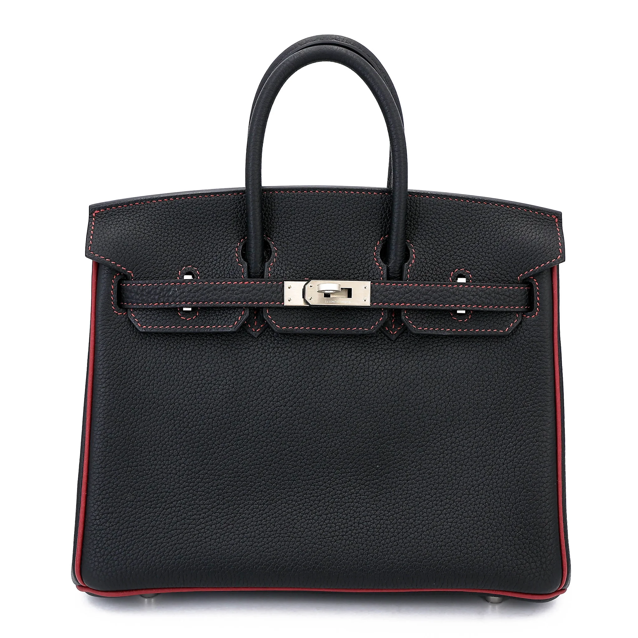 Birkin 25 HSS Noir (89) Rouge Grenat (K1)