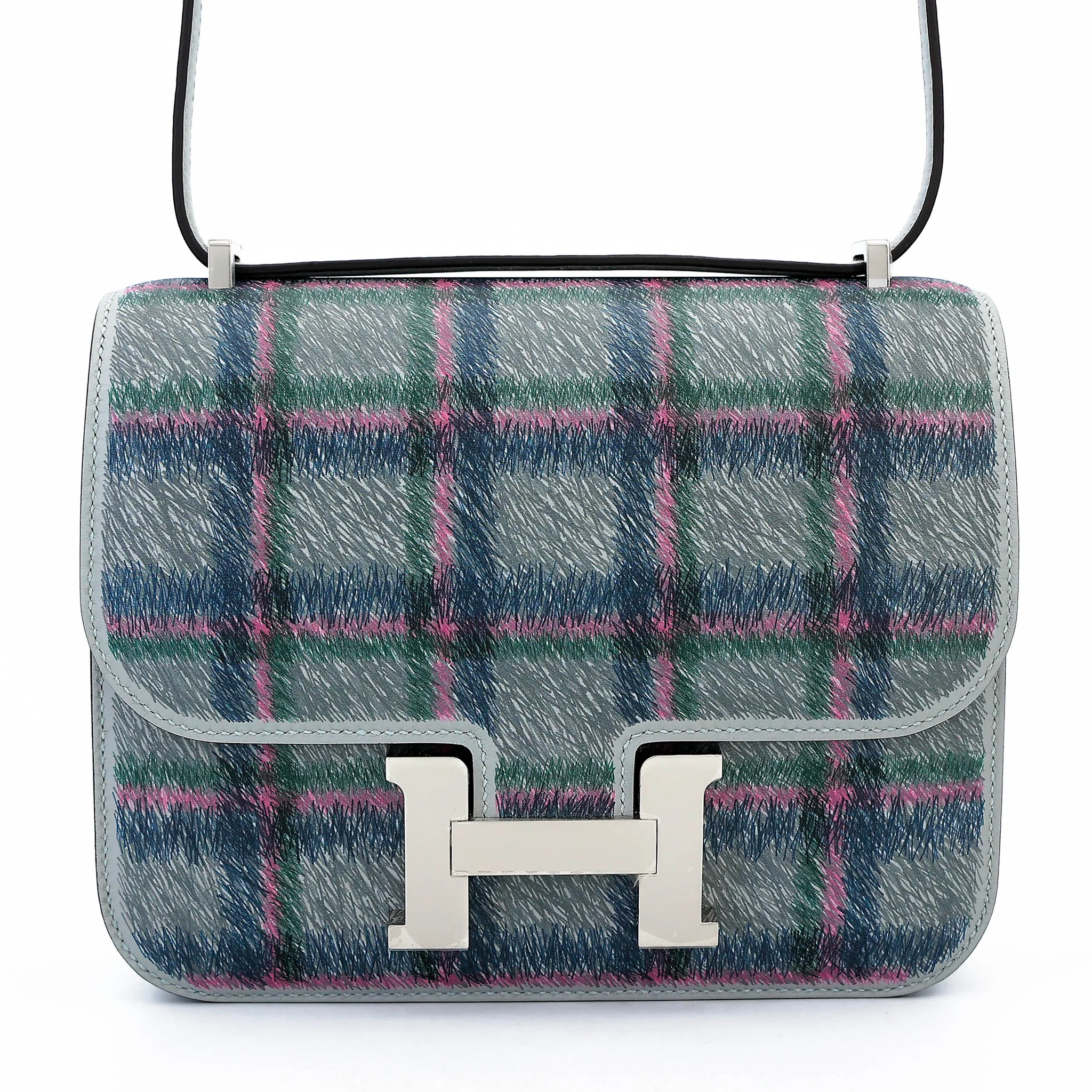 Constance Mini Tartan Bleu Glacier (8U)