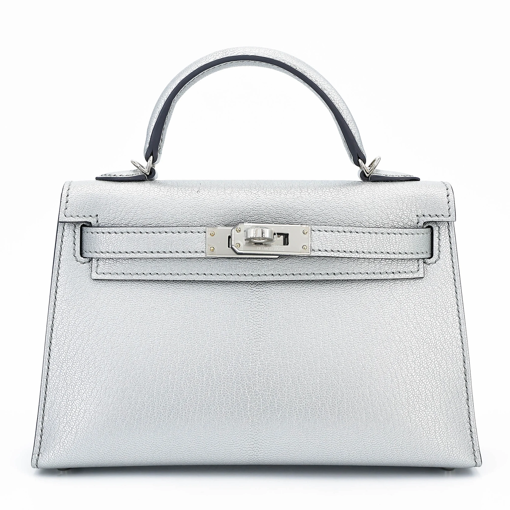 Brand New ( Rank N ) HERMÈS Mini Kelly II Argent (05) Chevre Palladium hardware G (2026)