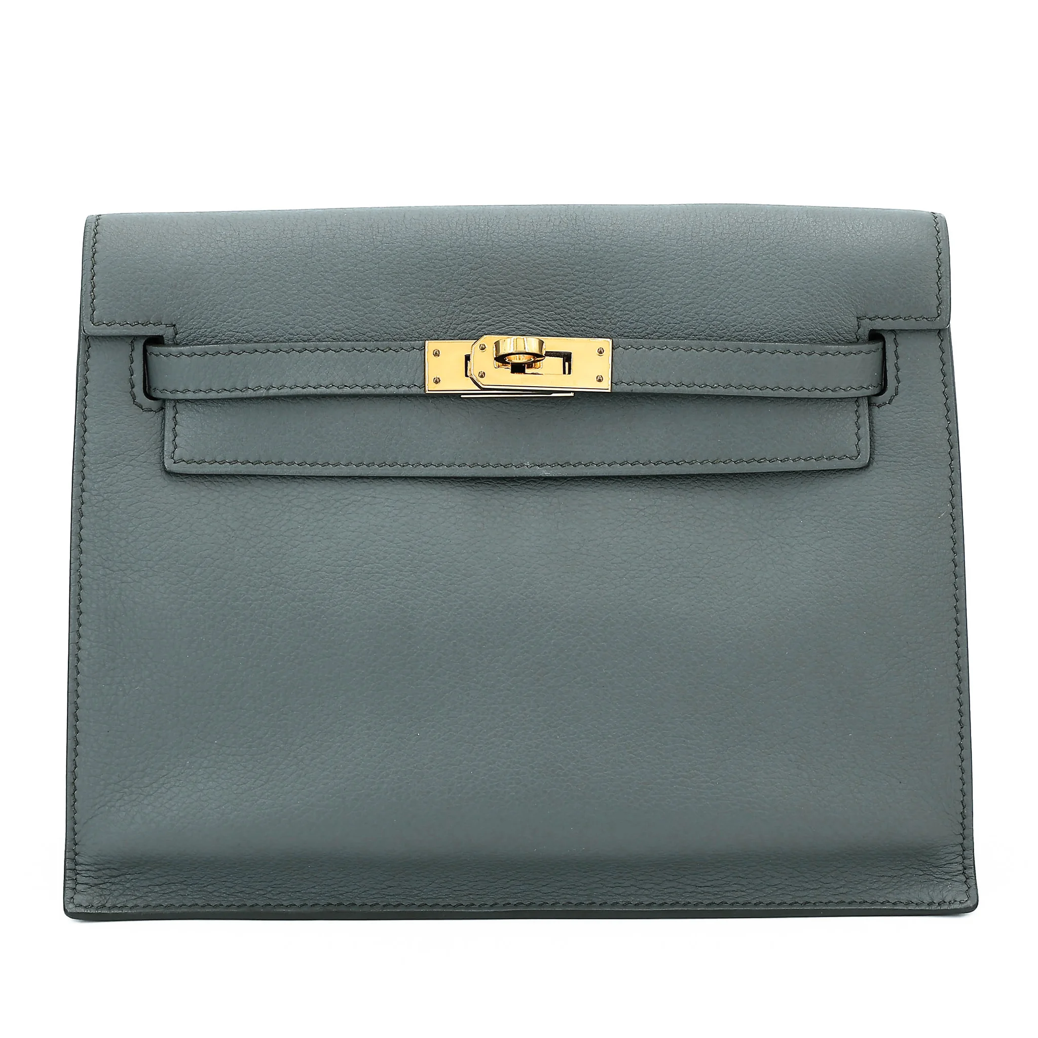 Very Good ( Rank A) HERMÈS Kelly Danse Vert Amande (63) Evercolor Gold hardware D (2019)