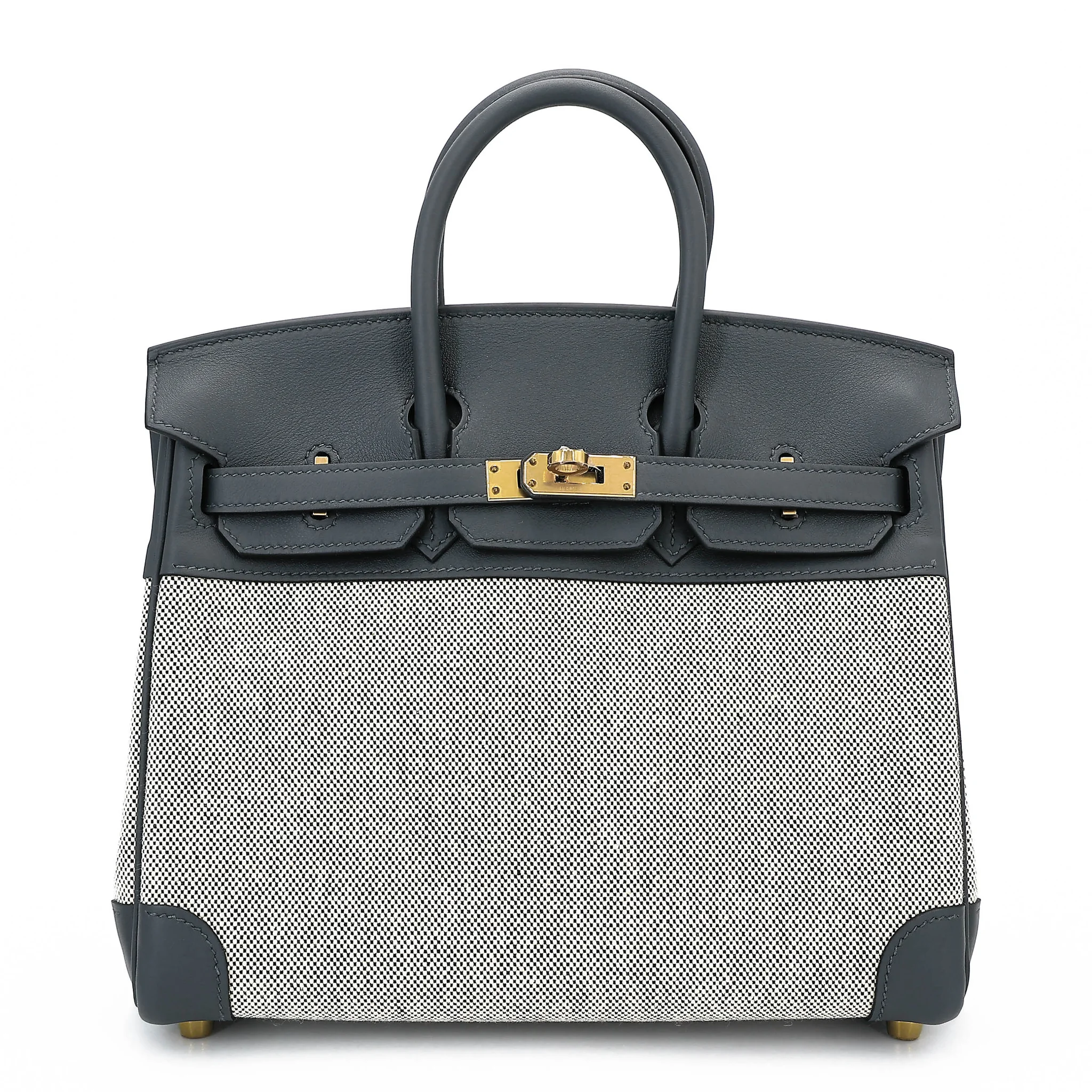 Unused ( Rank NS ) HERMÈS Birkin 25 Gris misty (H0) Toile H canvas Swift Permabrass hardware W (2024)