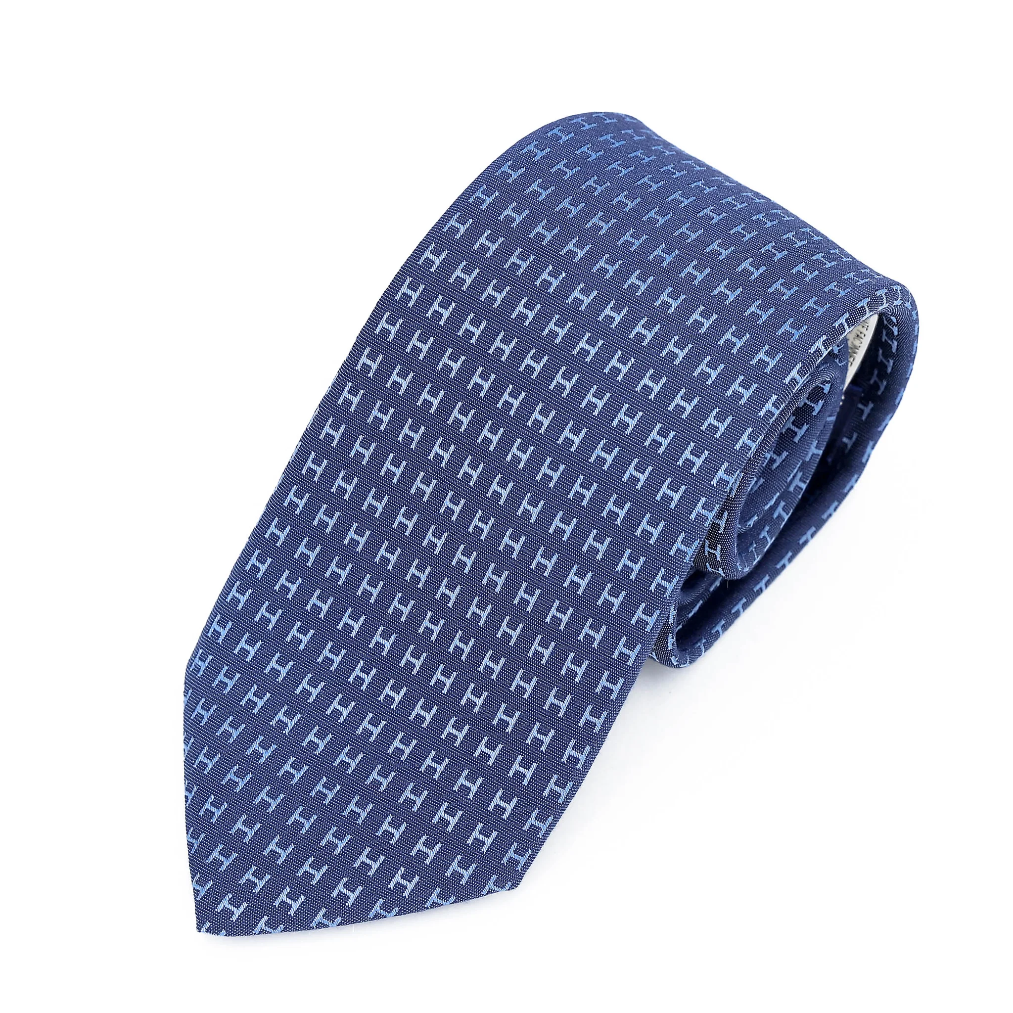 ファソネ H織りタイ 7 cm ブルー - GINZA XIAOMA | エルメス