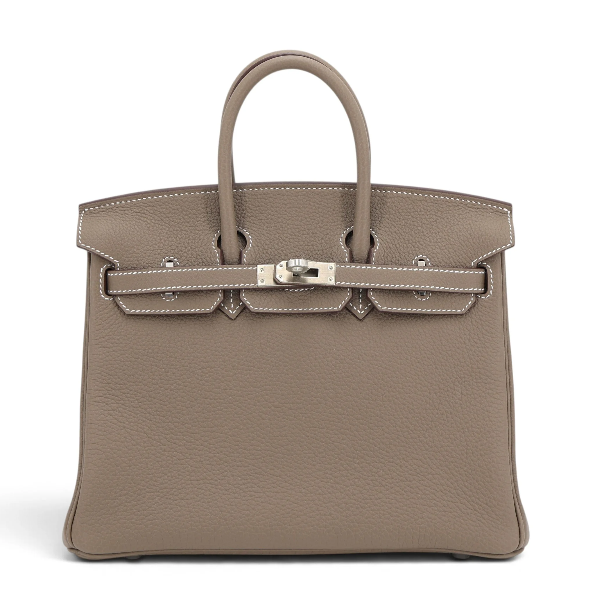 Brand New ( Rank N ) HERMÈS Birkin 25 Etoupe (18) Togo Brushed Palladium K (2025)