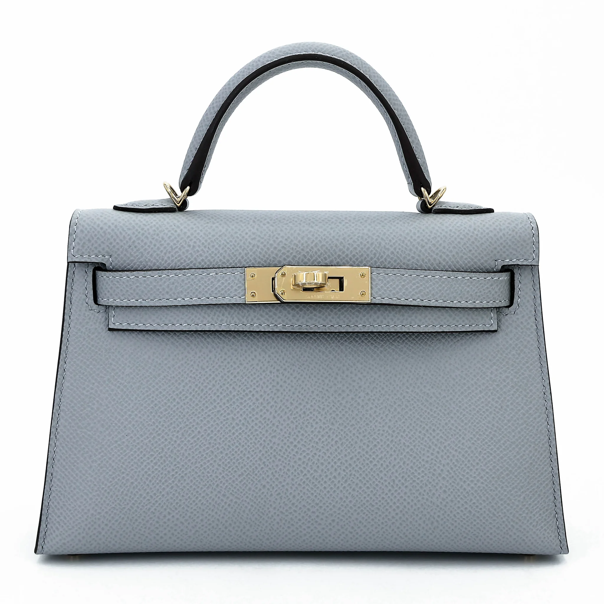 Brand New ( Rank N ) HERMÈS Mini Kelly II Gris Pantin (P0) Epsom Permabrass hardware G (2026)