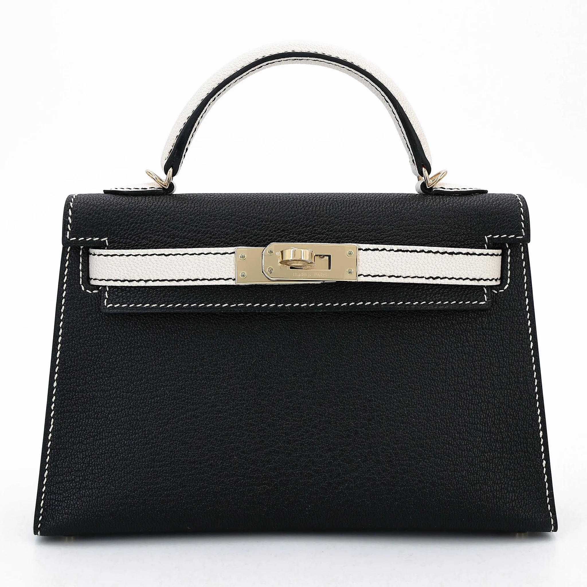 Brand New ( Rank N ) HERMÈS Special Order Mini Kelly II HSS Noir (89) Nata (I2) Chevre Mysore Permabrass hardware K (2025)