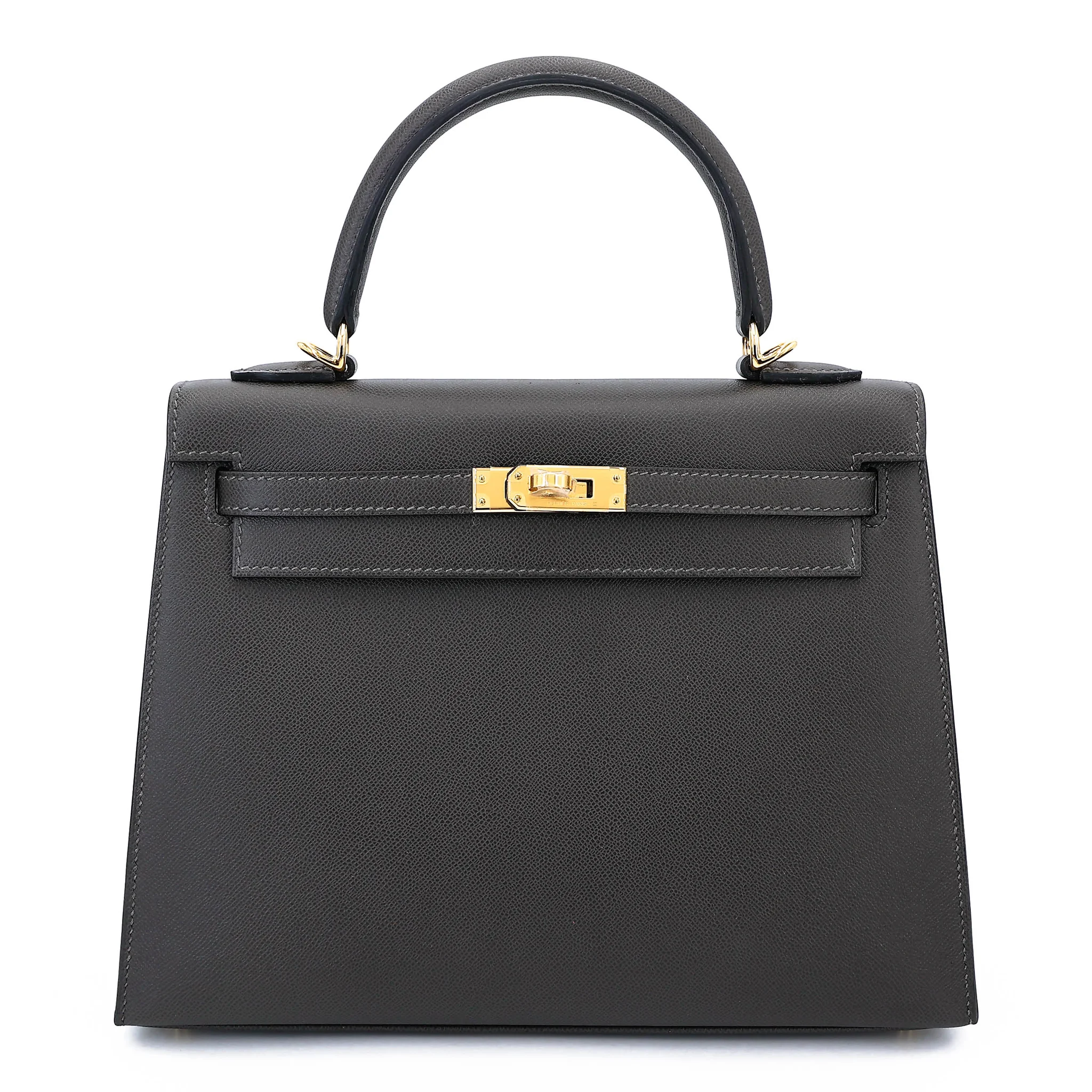 Unused ( Rank NS ) HERMÈS Kelly 25 Sellier Graphite (88) Madame Gold hardware W (2024)