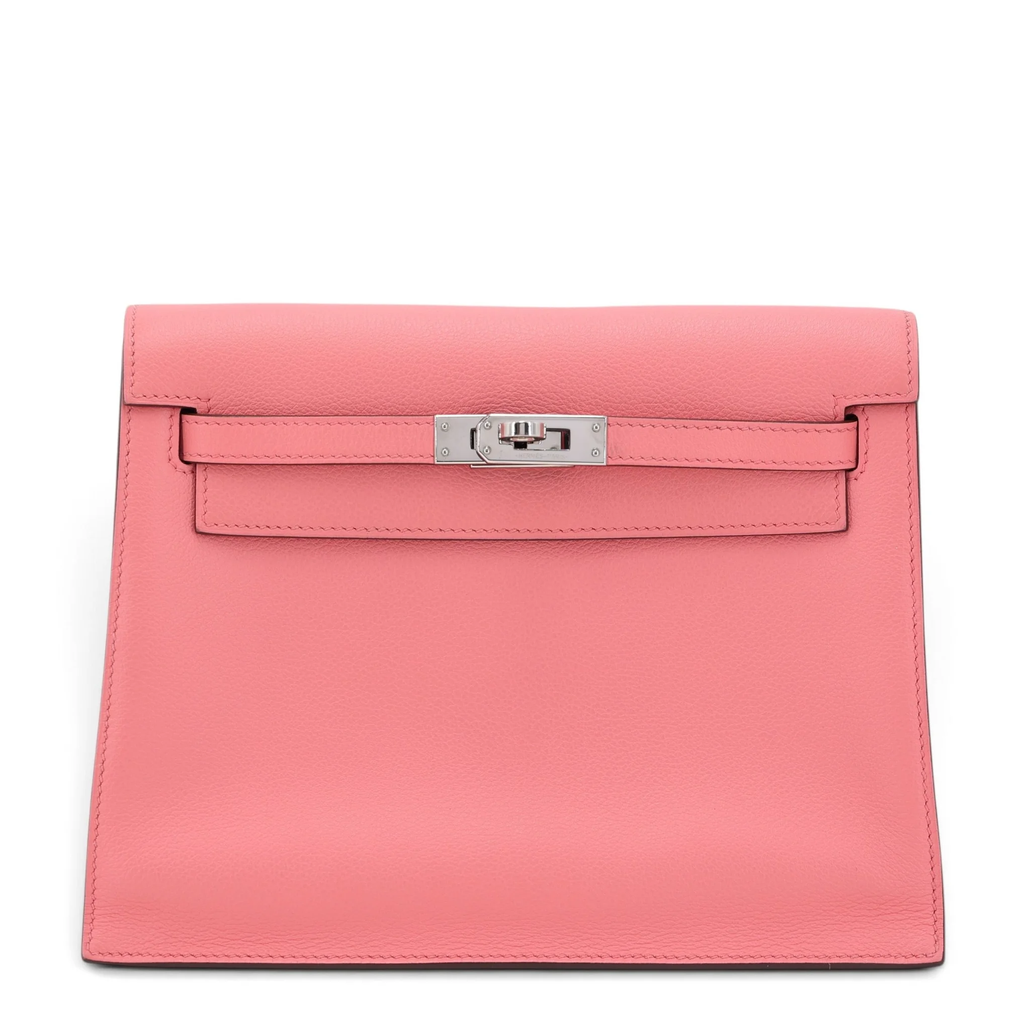 Excellent ( Rank SA ) HERMÈS Kelly Danse Verso Rose d’Ete (K4) Vert Titien (1T) Evercolor Palladium hardware B (2023)