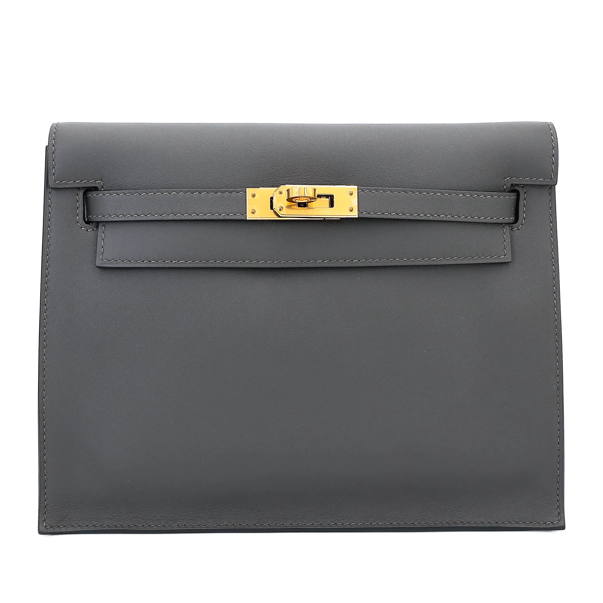 Excellent ( Rank SA ) HERMÈS Kelly Danse Graphite (88) Swift Gold hardware U (2022)