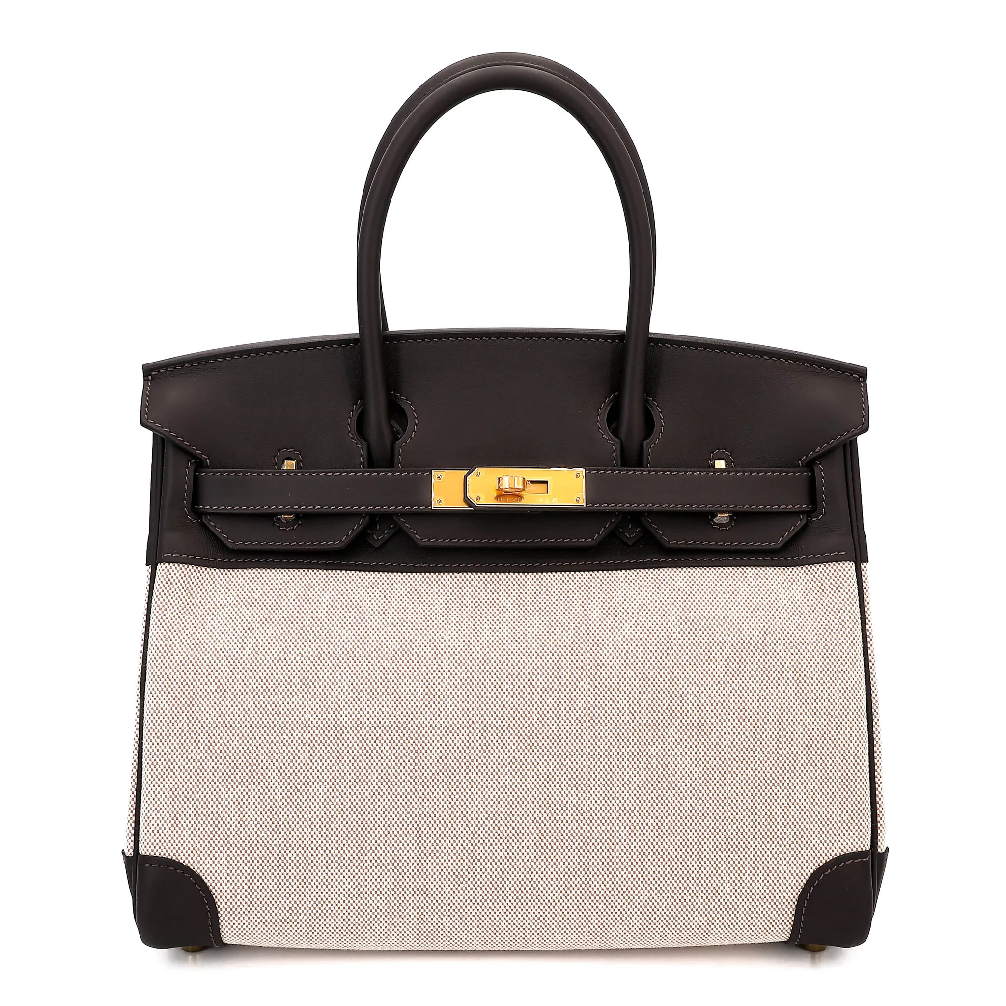 Brand New ( Rank N ) HERMÈS Birkin 30 Bai Brun（T3） Toile H canvas Swift Gold hardware G (2026)