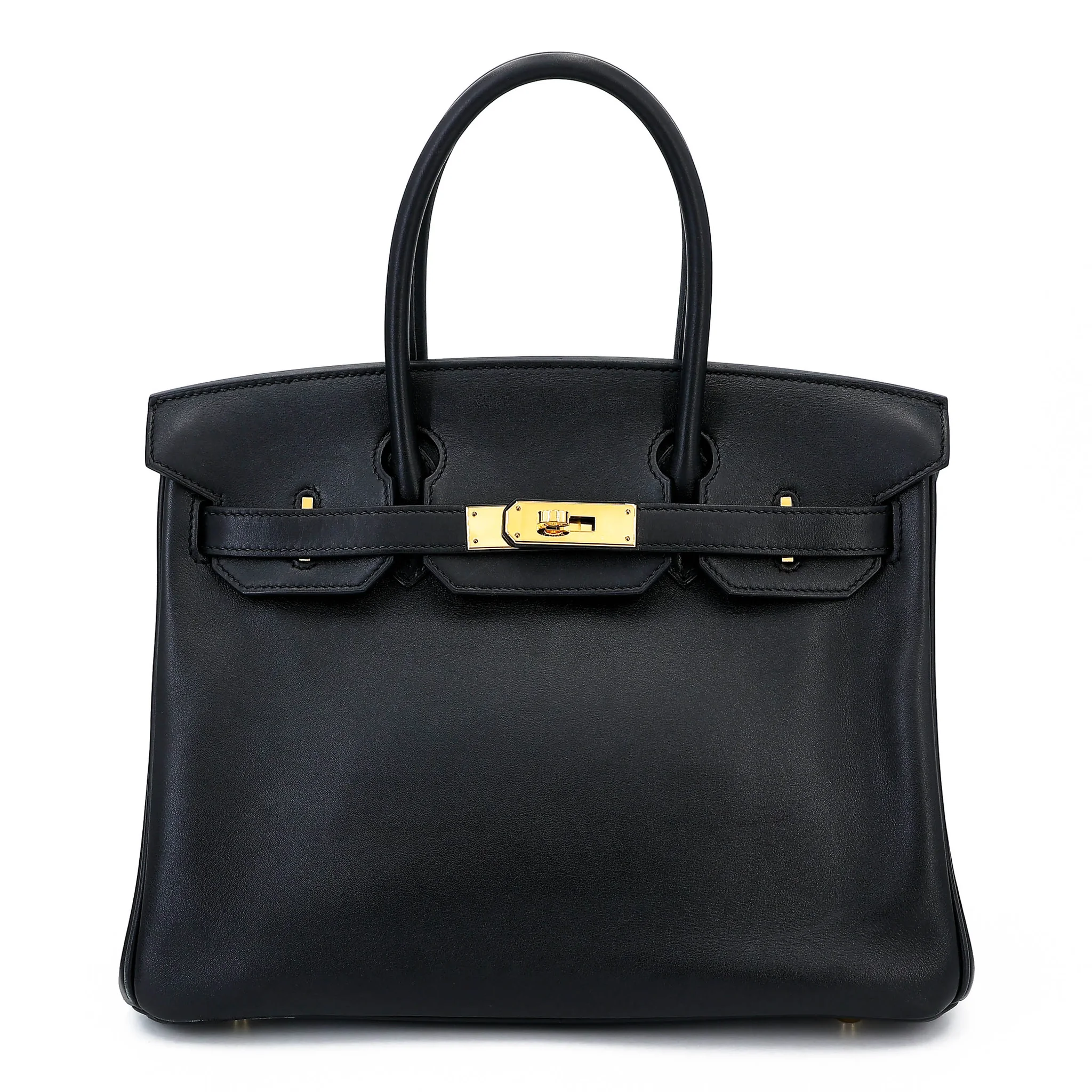 Good ( Rank AB) HERMÈS Birkin 30 Noir (89) Jonathan Gold hardware C (2018)
