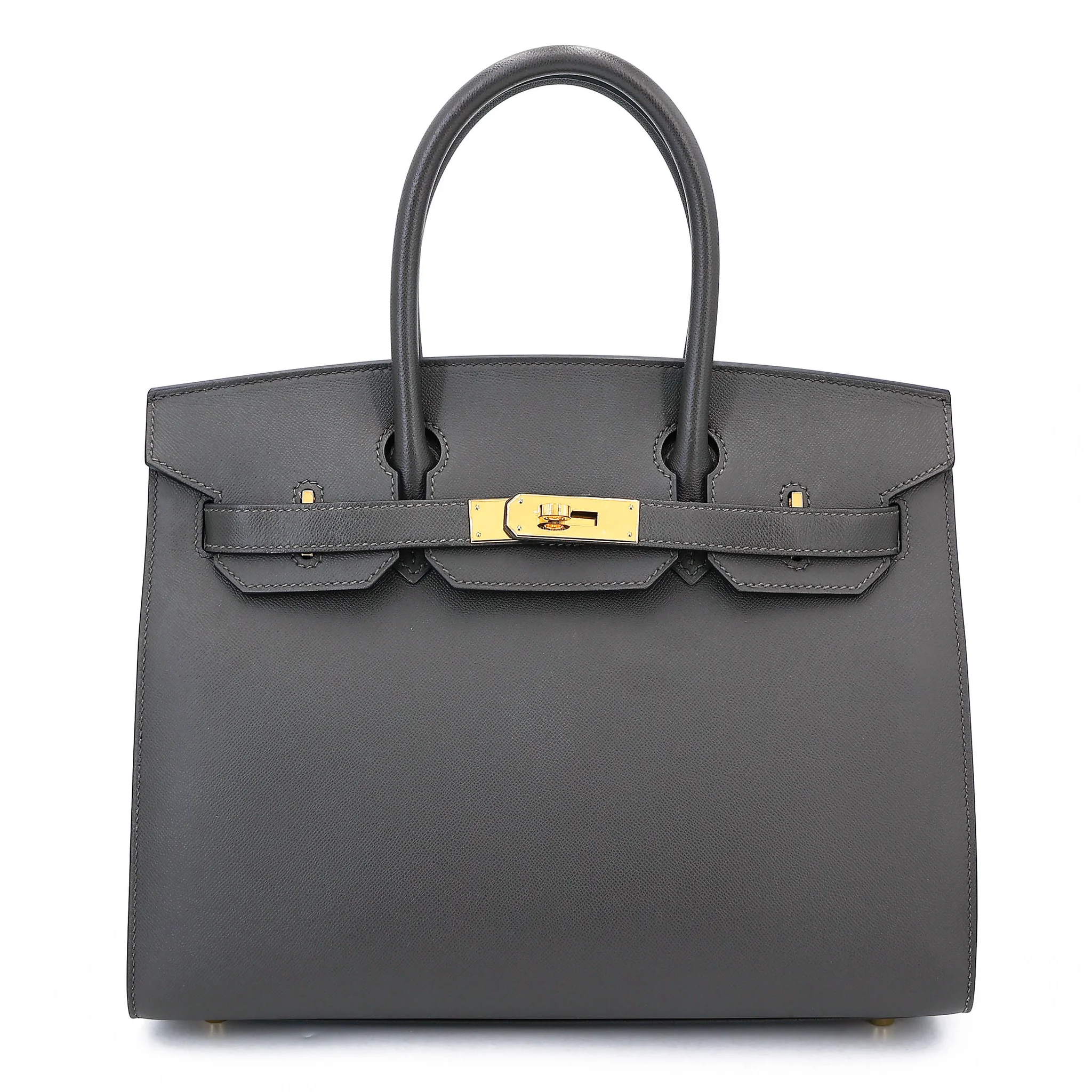 Excellent ( Rank SA ) HERMÈS Birkin 30 Sellier Graphite (88) Madame Gold hardware Z (2021)