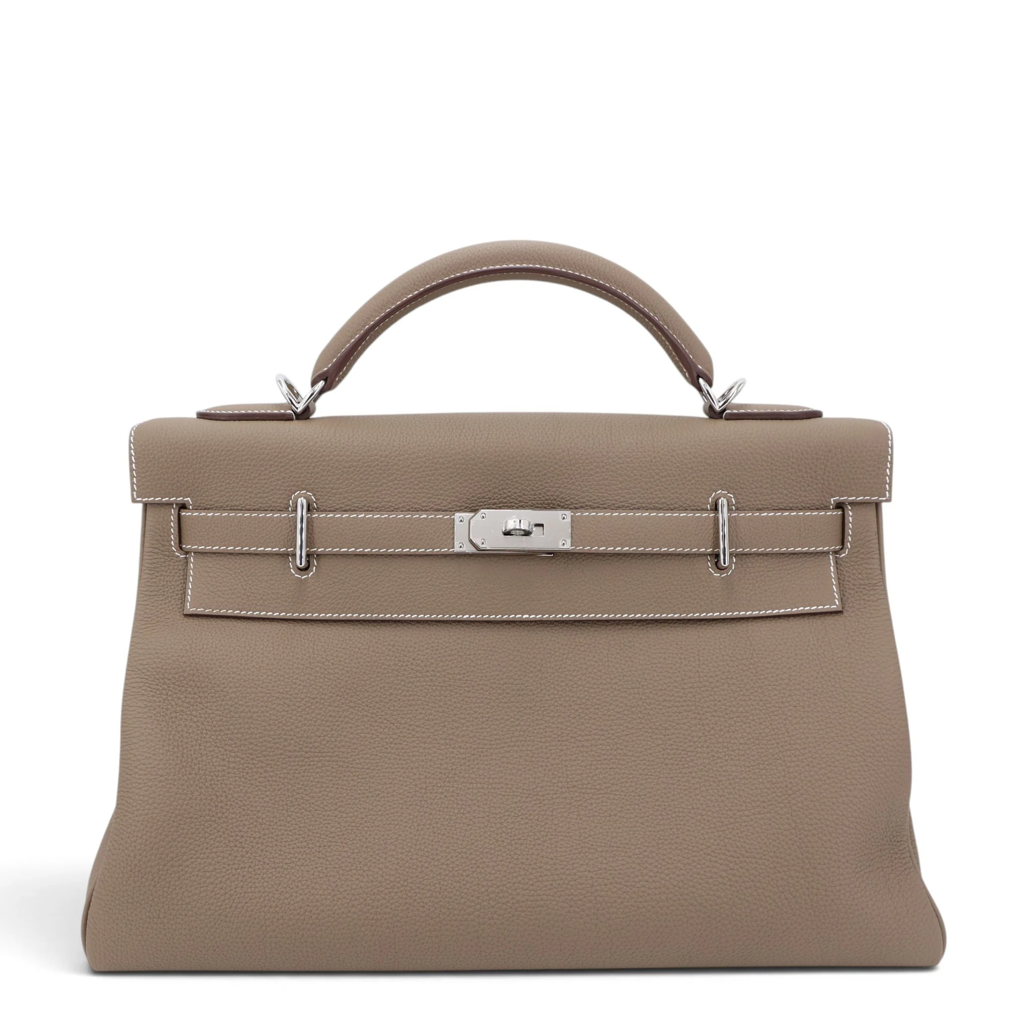 Unused ( Rank NS ) HERMÈS Kelly 42 Maxi Etoupe (18) Togo Palladium hardware W (2024)