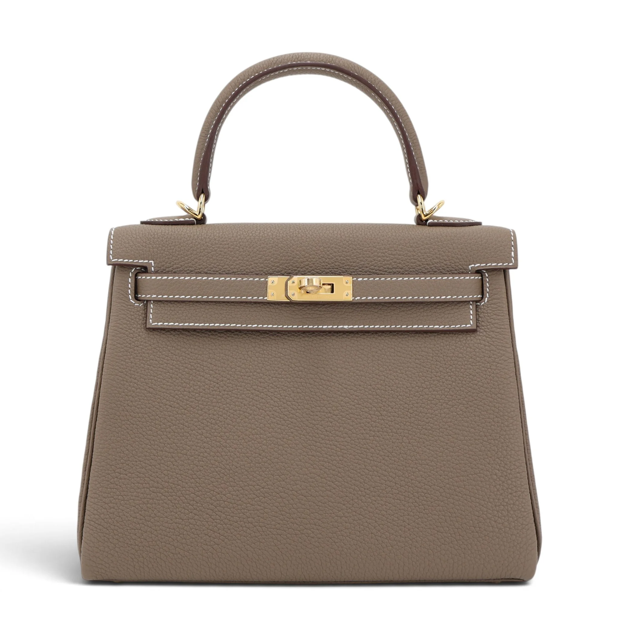 Brand New ( Rank N ) HERMÈS Kelly 25 Etoupe (18) Togo Gold hardware G (2026)