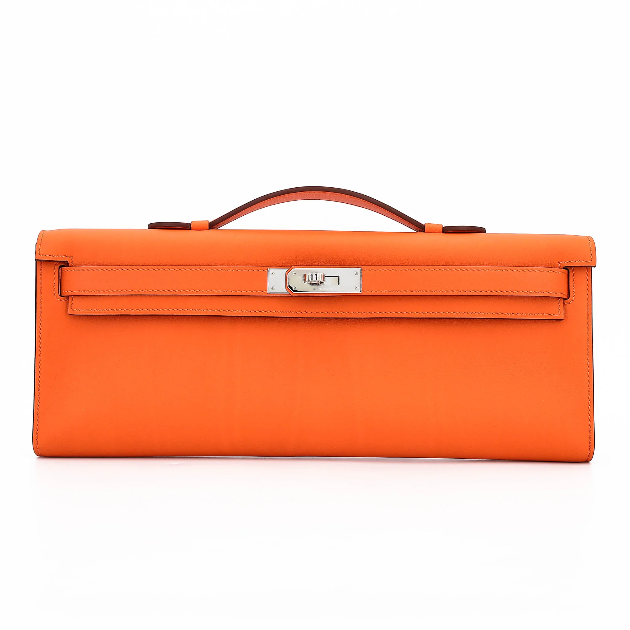Excellent ( Rank SA ) HERMÈS Kelly Cut Orange (93) Swift Palladium hardware X (2016)