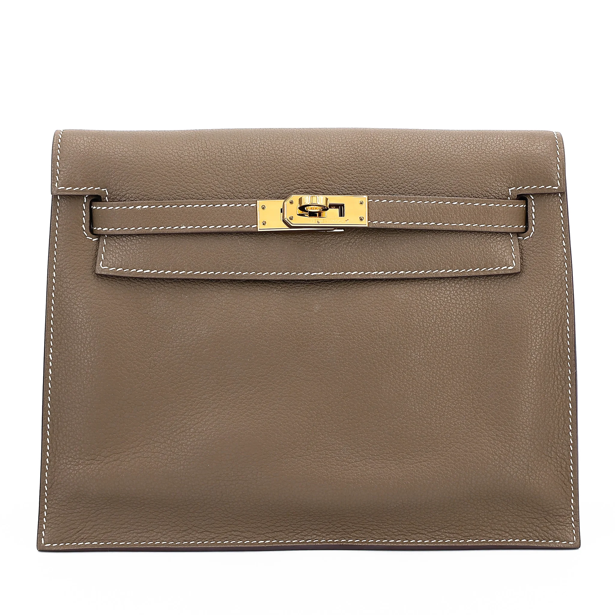 Very Good ( Rank A) HERMÈS Kelly Danse Etoupe (18) Evercolor Gold hardware W (2024)