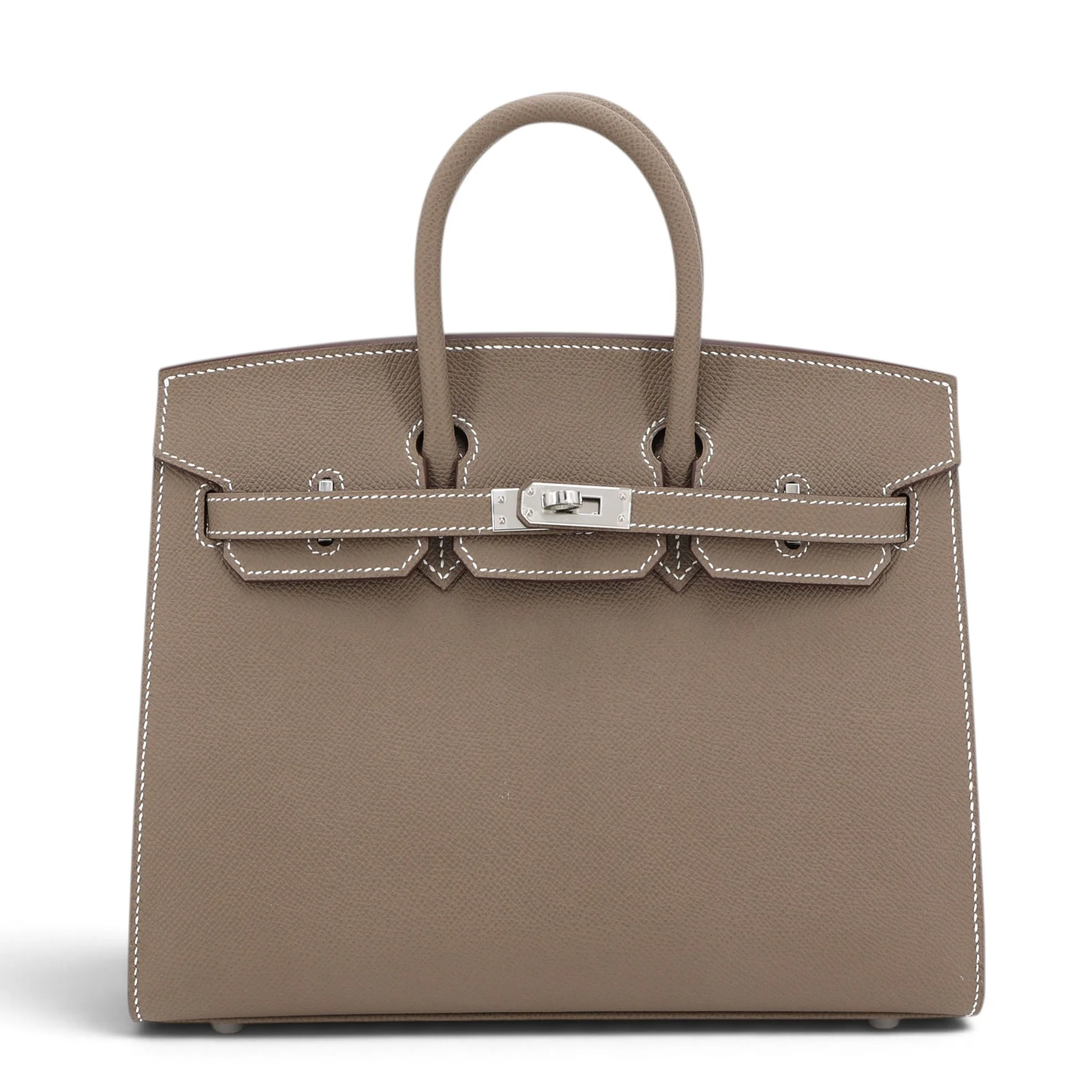 Unused ( Rank NS ) HERMÈS Birkin 25 sellier Etoupe (18) Epsom Palladium hardware W (2024)