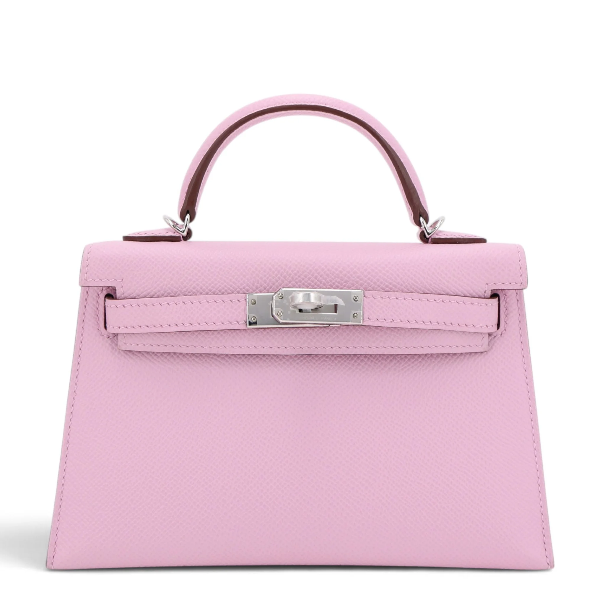 Unused ( Rank NS ) HERMÈS Mini Kelly II Mauve Sylvestre (X9) Epsom Palladium hardware B (2023)