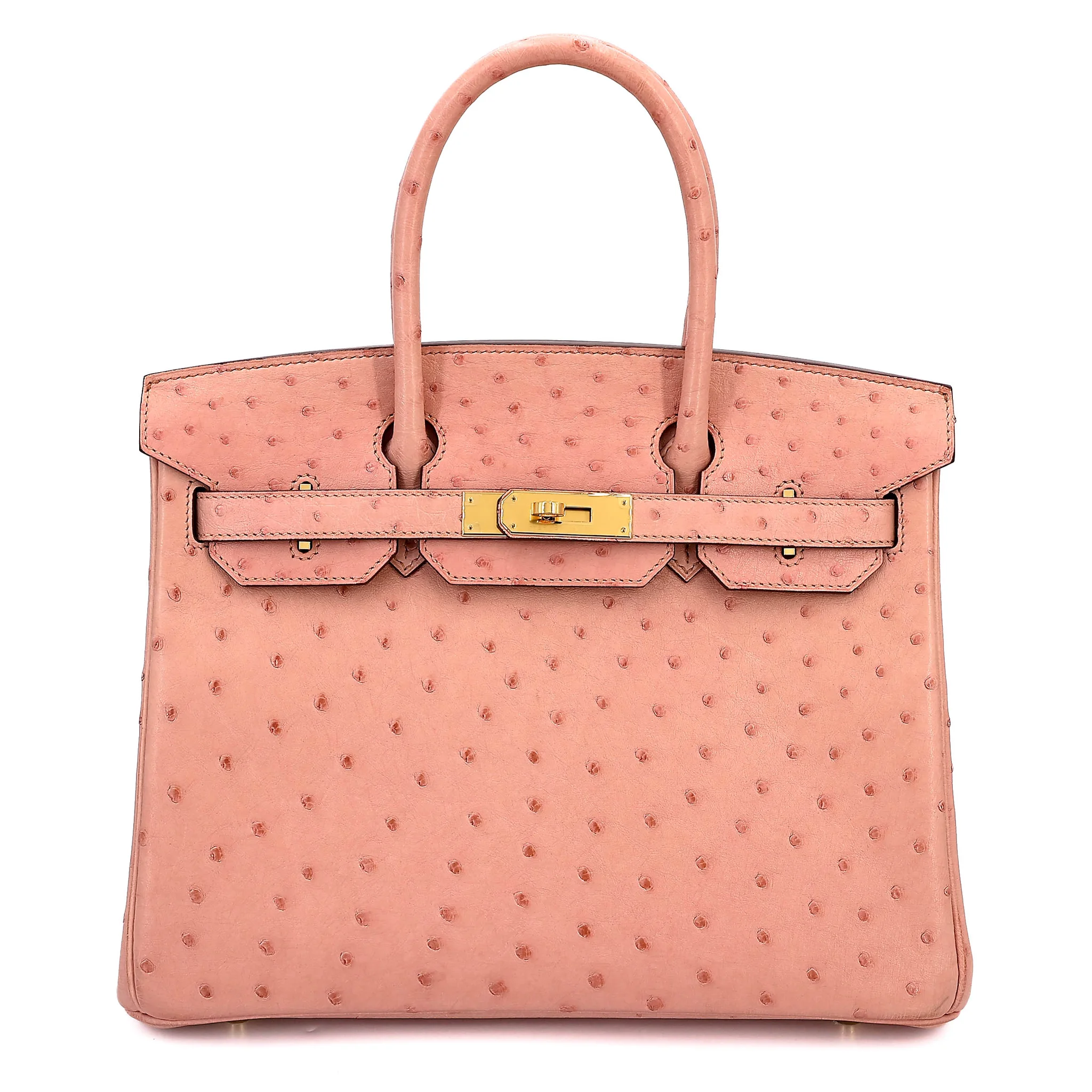 Very Good ( Rank A) HERMÈS Birkin 30 Terre Cuite (94) Ostrich Gold hardware Z (2021)