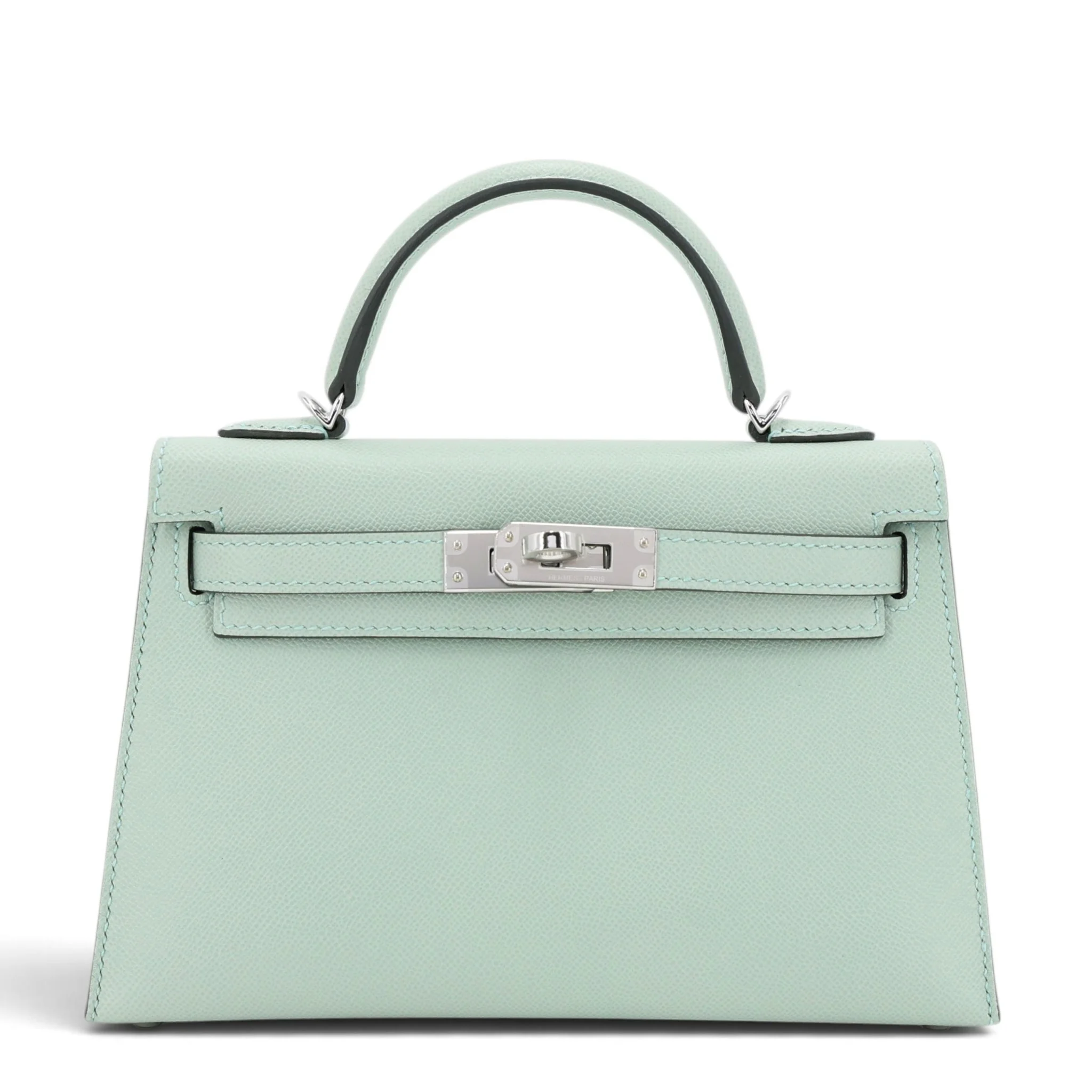 Brand New ( Rank N ) HERMÈS Mini Kelly II Vert d’Eau (6U) Madame Palladium hardware G (2026)