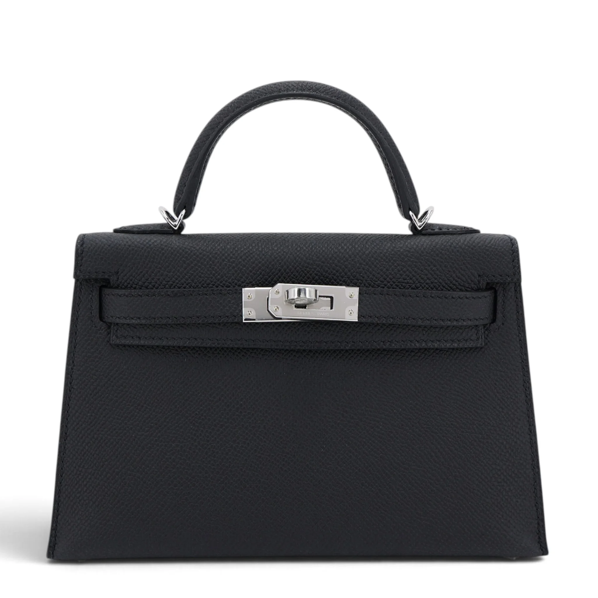 Brand New ( Rank N ) HERMÈS Mini Kelly II Noir (89) Epsom Palladium hardware G (2026)