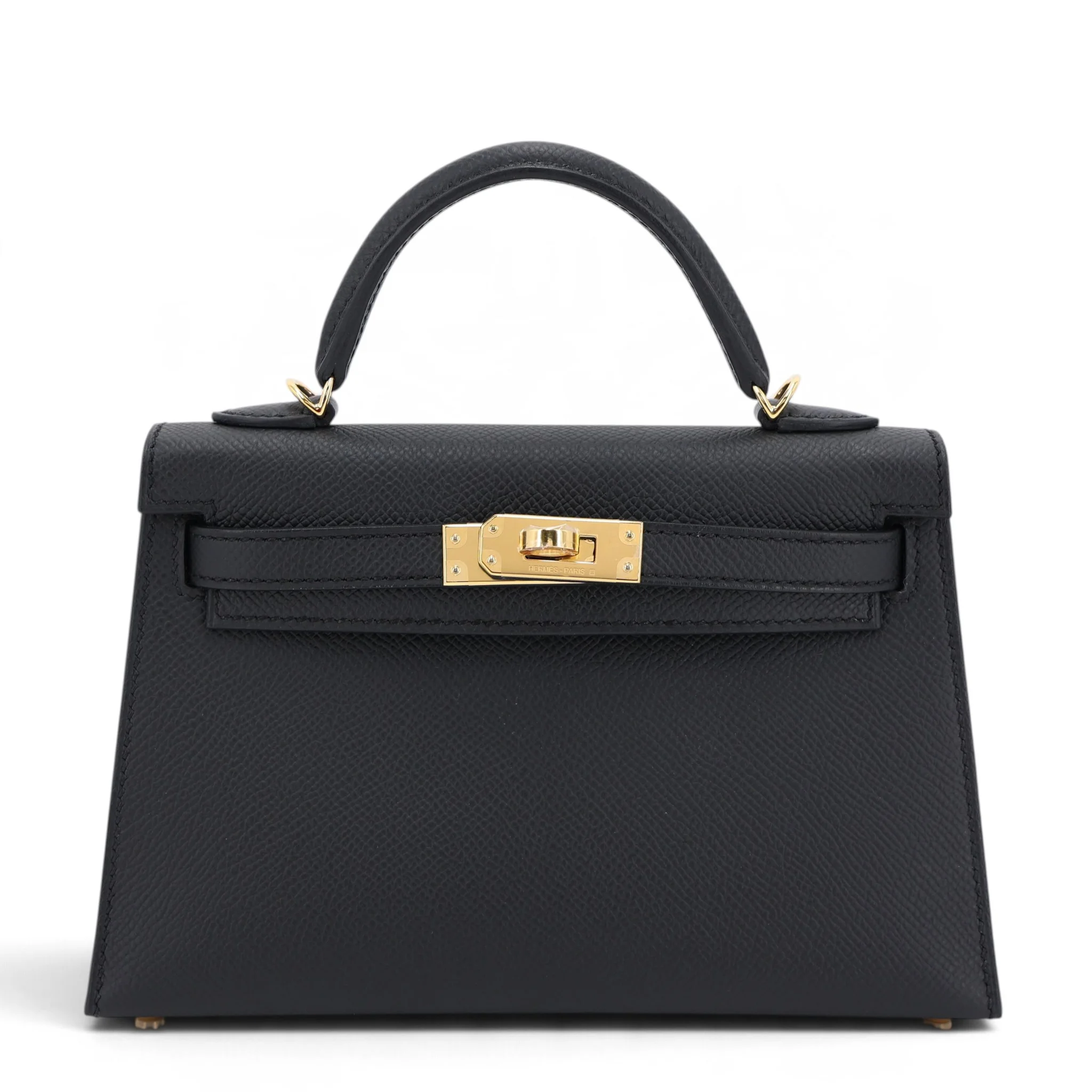 Brand New ( Rank N ) HERMÈS Mini Kelly II Noir (89) Epsom Gold hardware G (2026)
