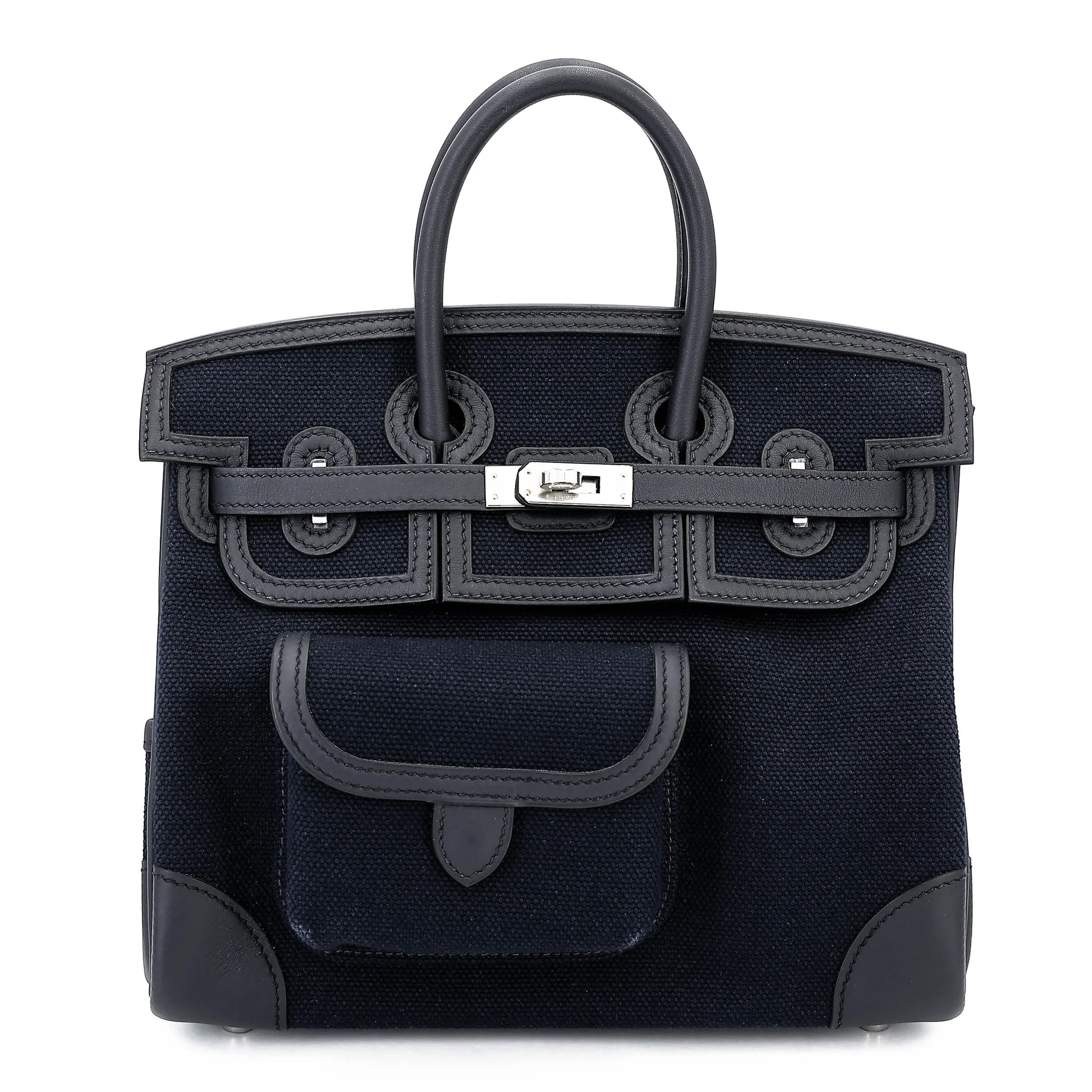 Unused ( Rank NS ) HERMÈS Limited Edition Birkin 25 Cargo Blue Marine (78) Caban (3Y) Swift Toile Goeland canvas Palladium hardware U (2022)