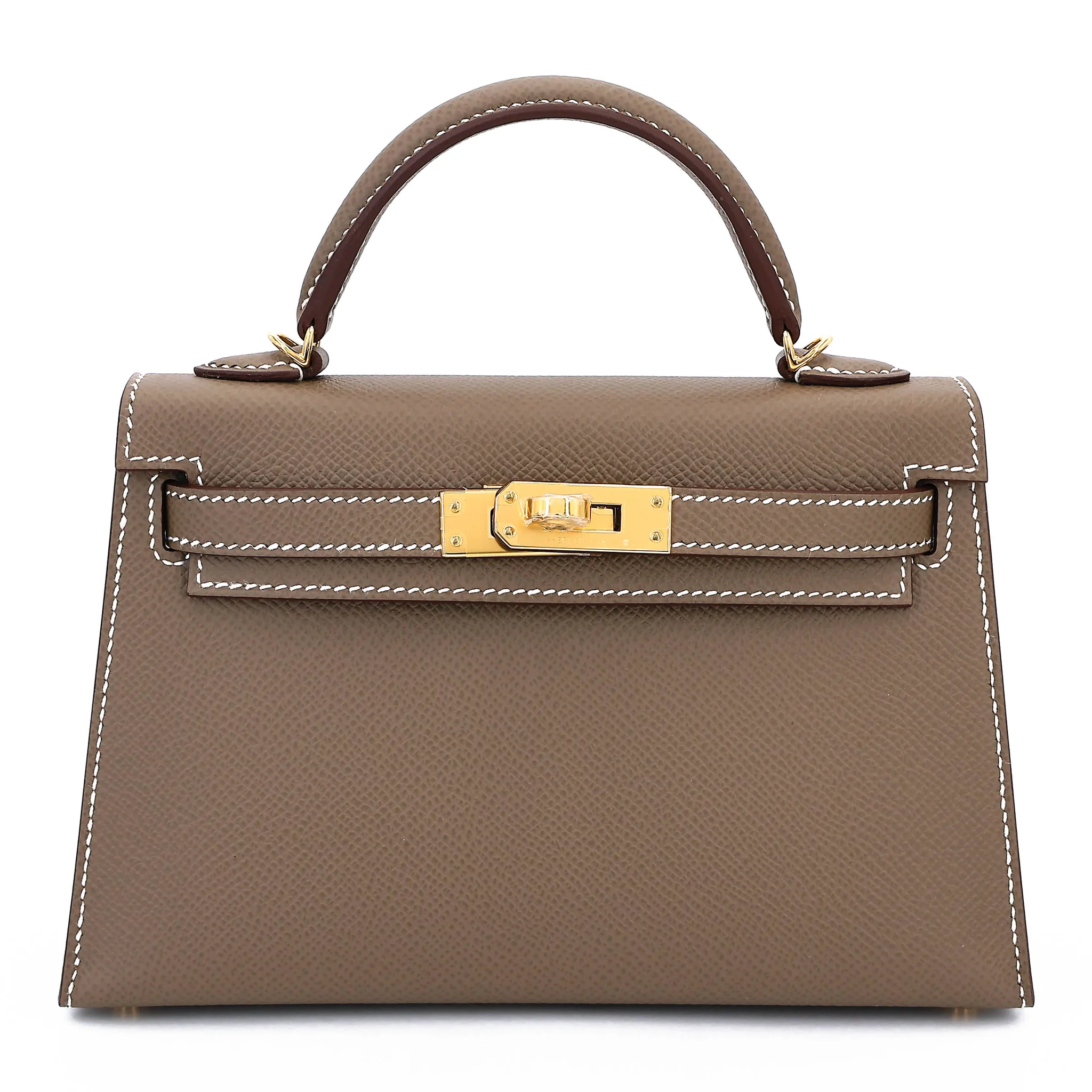 Brand New ( Rank N ) HERMÈS Mini Kelly II Etoupe (18) Epsom Gold hardware G (2026)