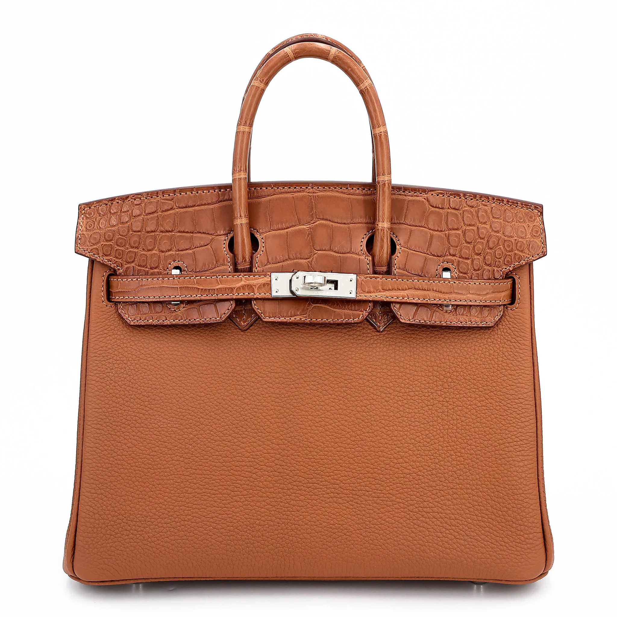 Brand New ( Rank N ) HERMÈS Birkin 25 Touch Gold (37) Togo Matte Alligator Palladium hardware G (2026)