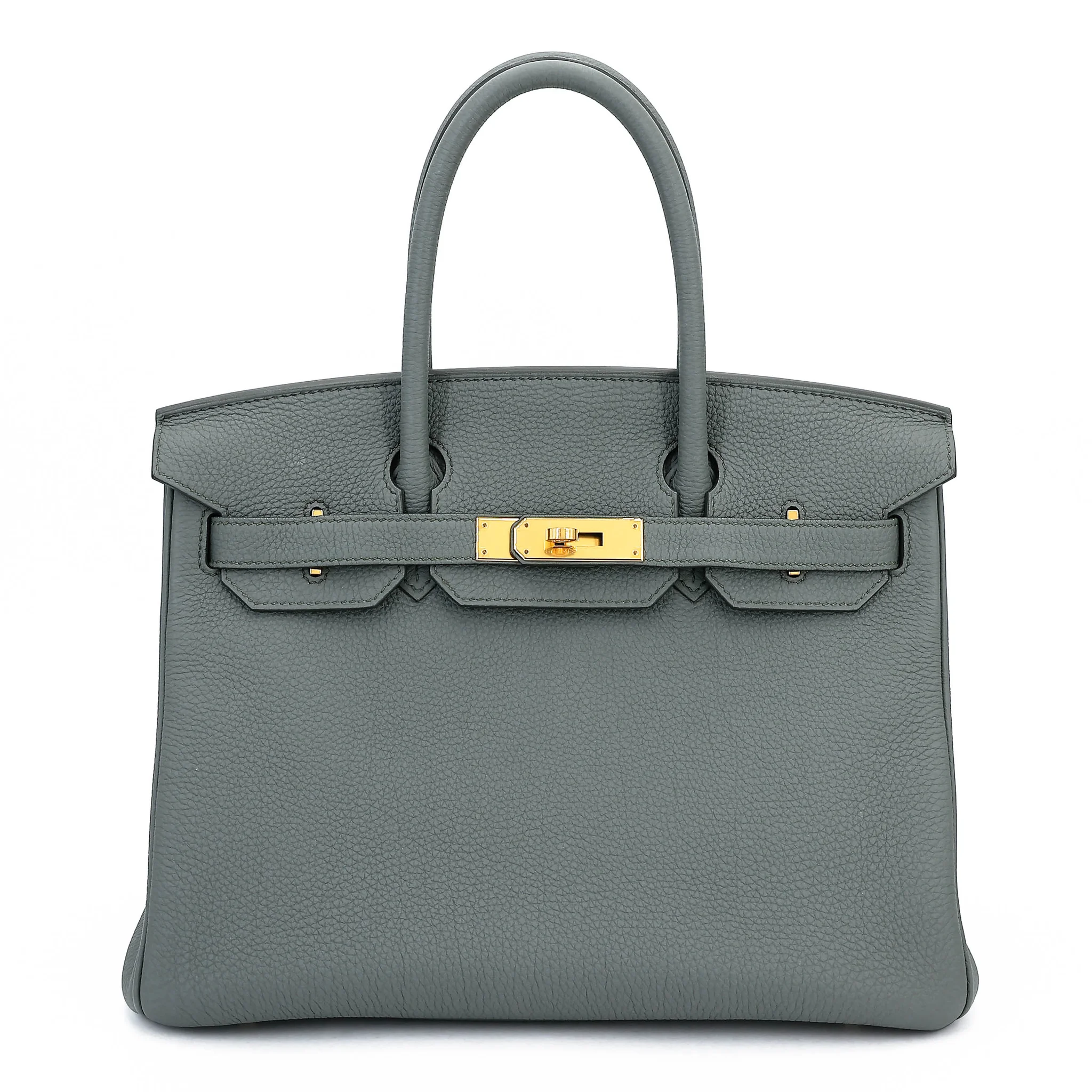 Very Good ( Rank A) HERMÈS Birkin 30 Vert Amande (63) Togo Gold hardware D (2019)