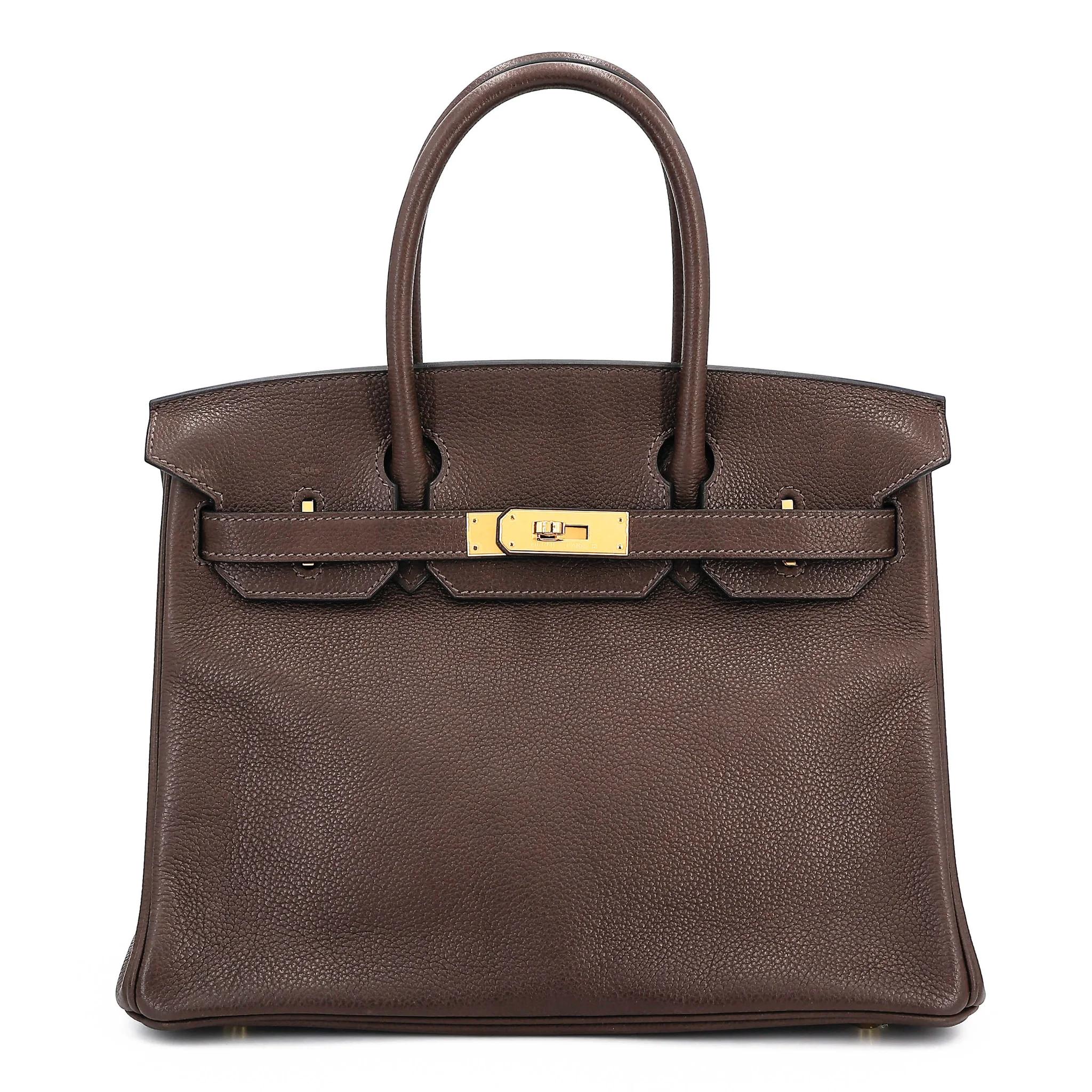 Unused ( Rank NS ) HERMÈS Birkin 30 Ebene (46) Barenia Gold hardware Y (2020)