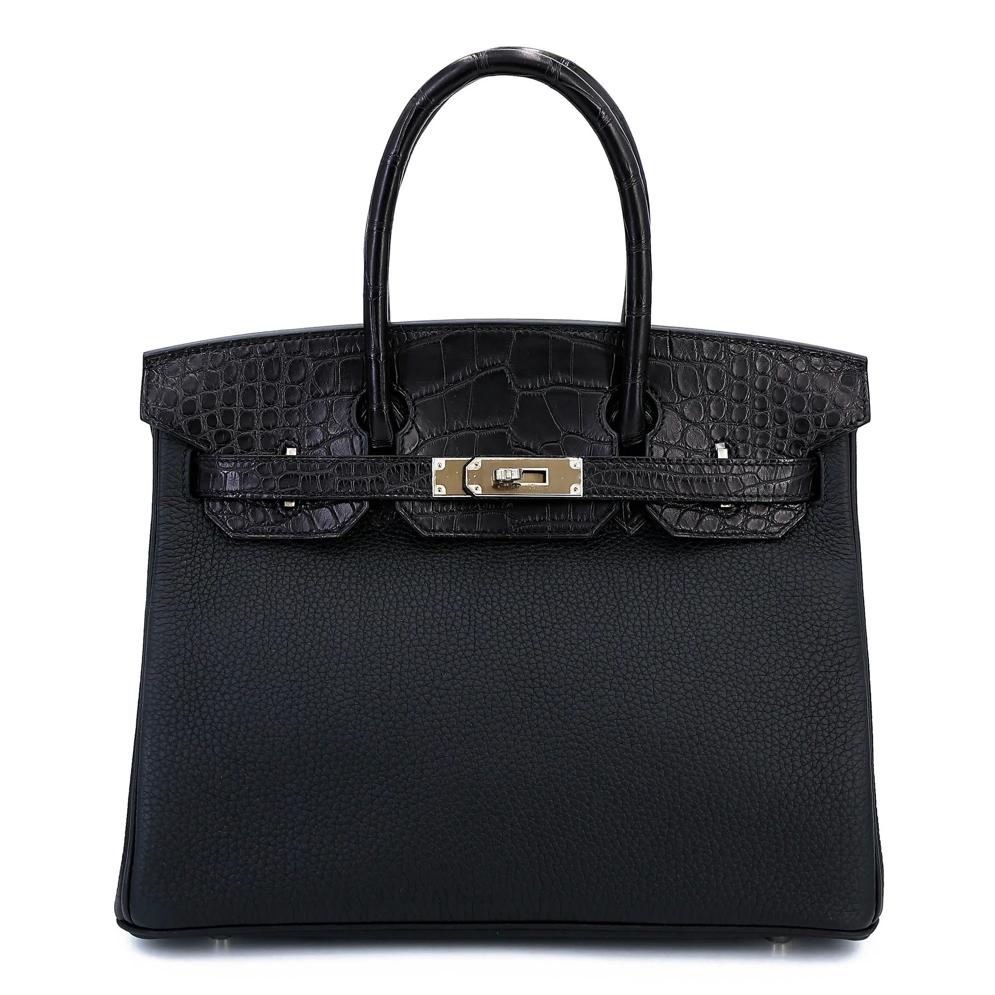 Unused ( Rank NS ) HERMÈS Birkin 30 touch Noir (89) Togo Matte Alligator Palladium hardware Z (2021)