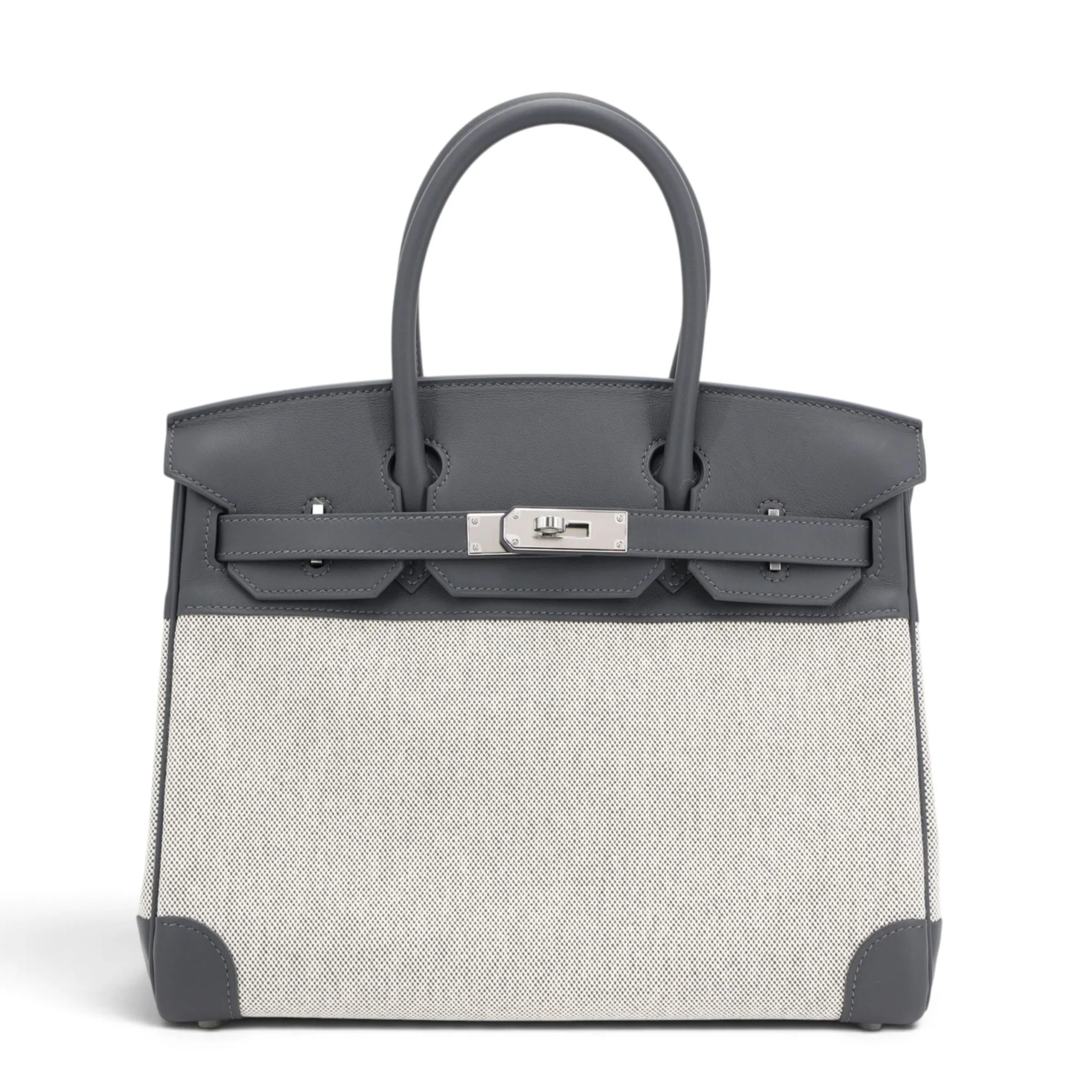 Brand New ( Rank N ) HERMÈS Birkin 30 Ardoise (85) Toile H canvas Swift Palladium hardware G (2026)