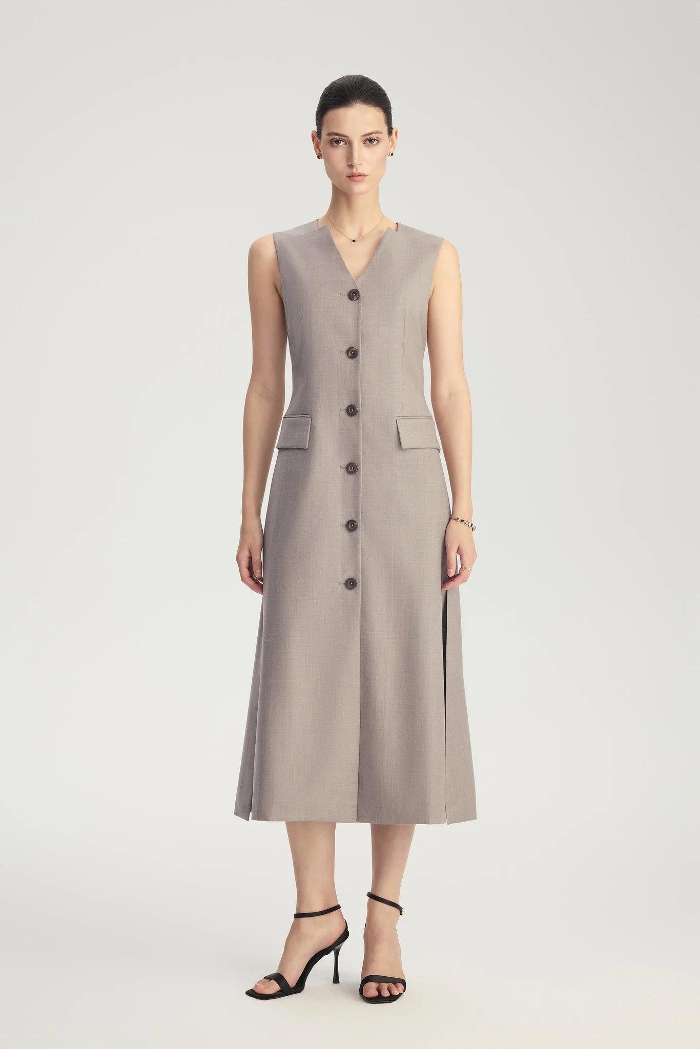 Four Seasons ウール ノースリーブ フィットワンピース Four Seasons