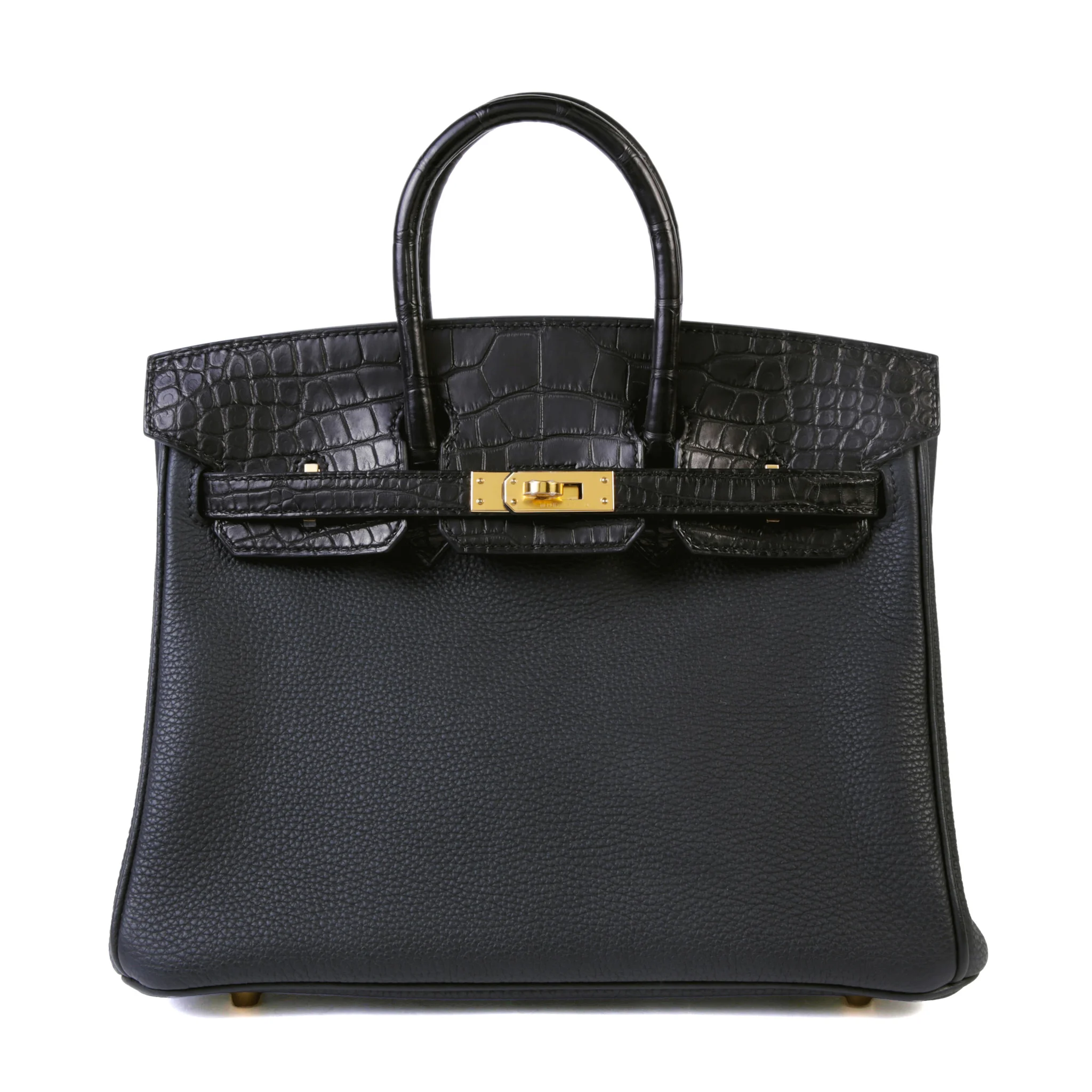 Brand New ( Rank N ) HERMÈS Birkin 25 Touch Noir (89) Togo Matte Alligator Gold hardware K (2025)