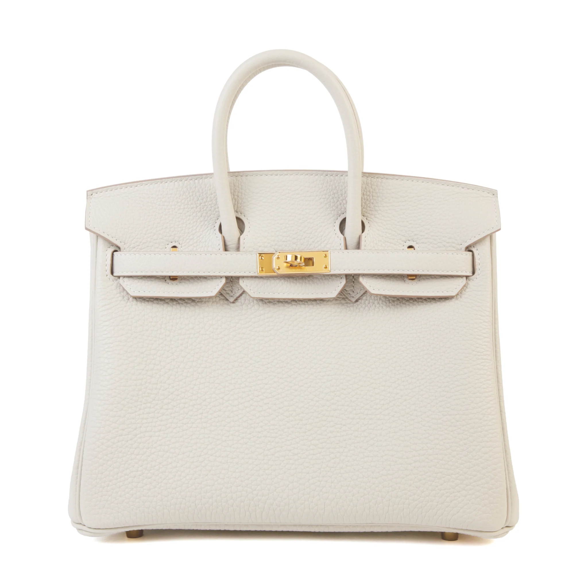Unused ( Rank NS ) HERMÈS Birkin 25 Gris Perle (80) Togo Gold hardware U (2022)