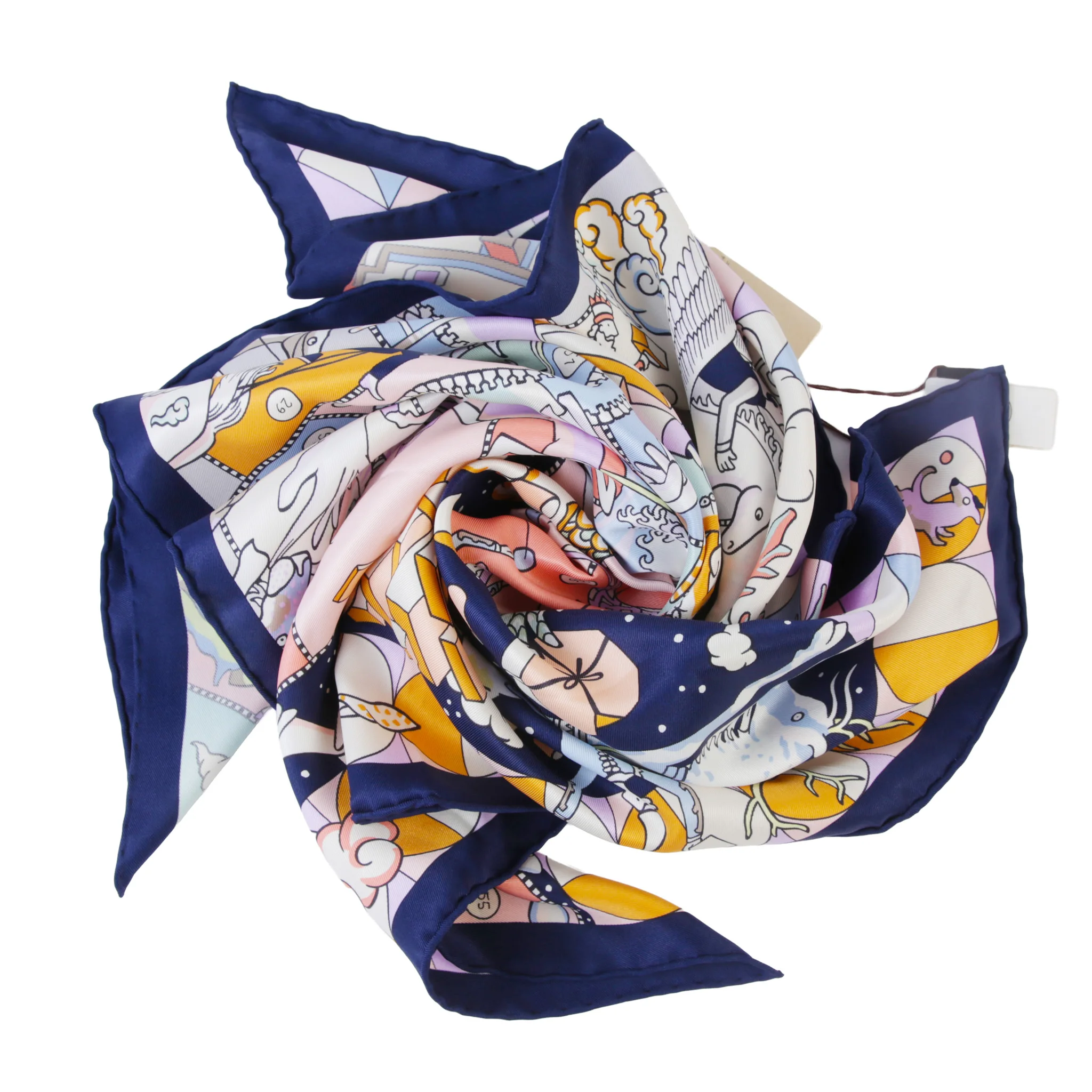Carre 70 scarf L'EPOPEE D'HERMES Scarf Blue Marine (78) | GINZA XIAOMA
