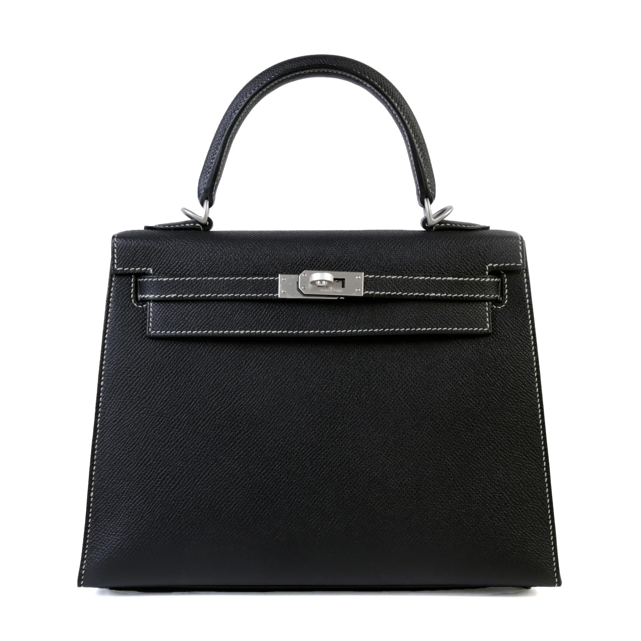 Brand New ( Rank N ) HERMÈS Kelly 25 Sellier HSS Noir (89) Epsom Brushed Palladium G (2026)