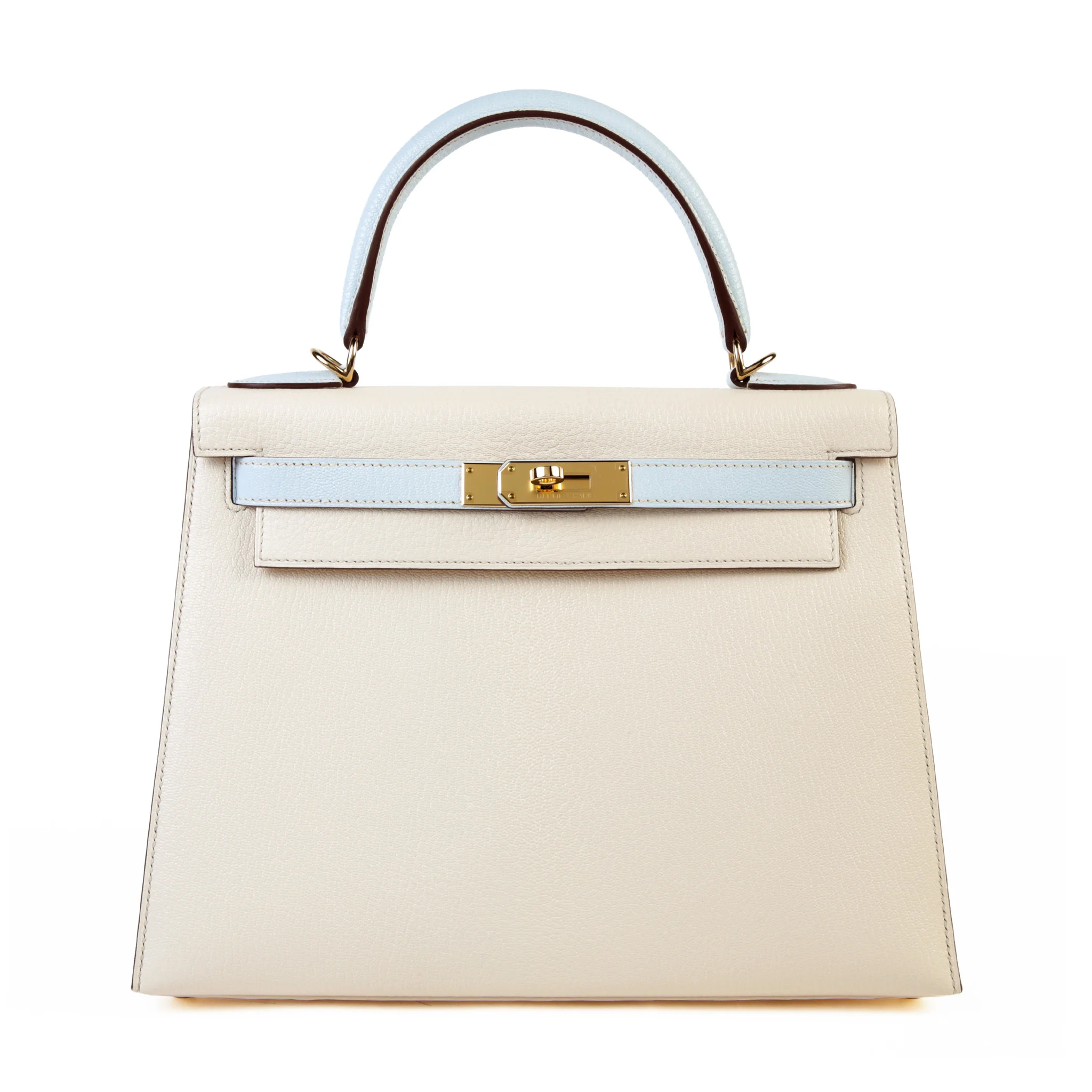 Unused ( Rank NS ) HERMÈS Special Order Kelly 28 Sellier HSS Nata (I2) Bleu Brume (T0) Chevre Permabrass hardware B (2023)