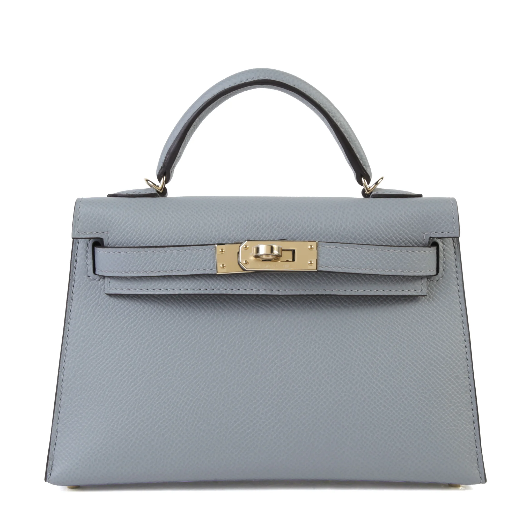 Brand New ( Rank N ) HERMÈS Mini Kelly II Gris Pantin (P0) Epsom Permabrass hardware G (2026)