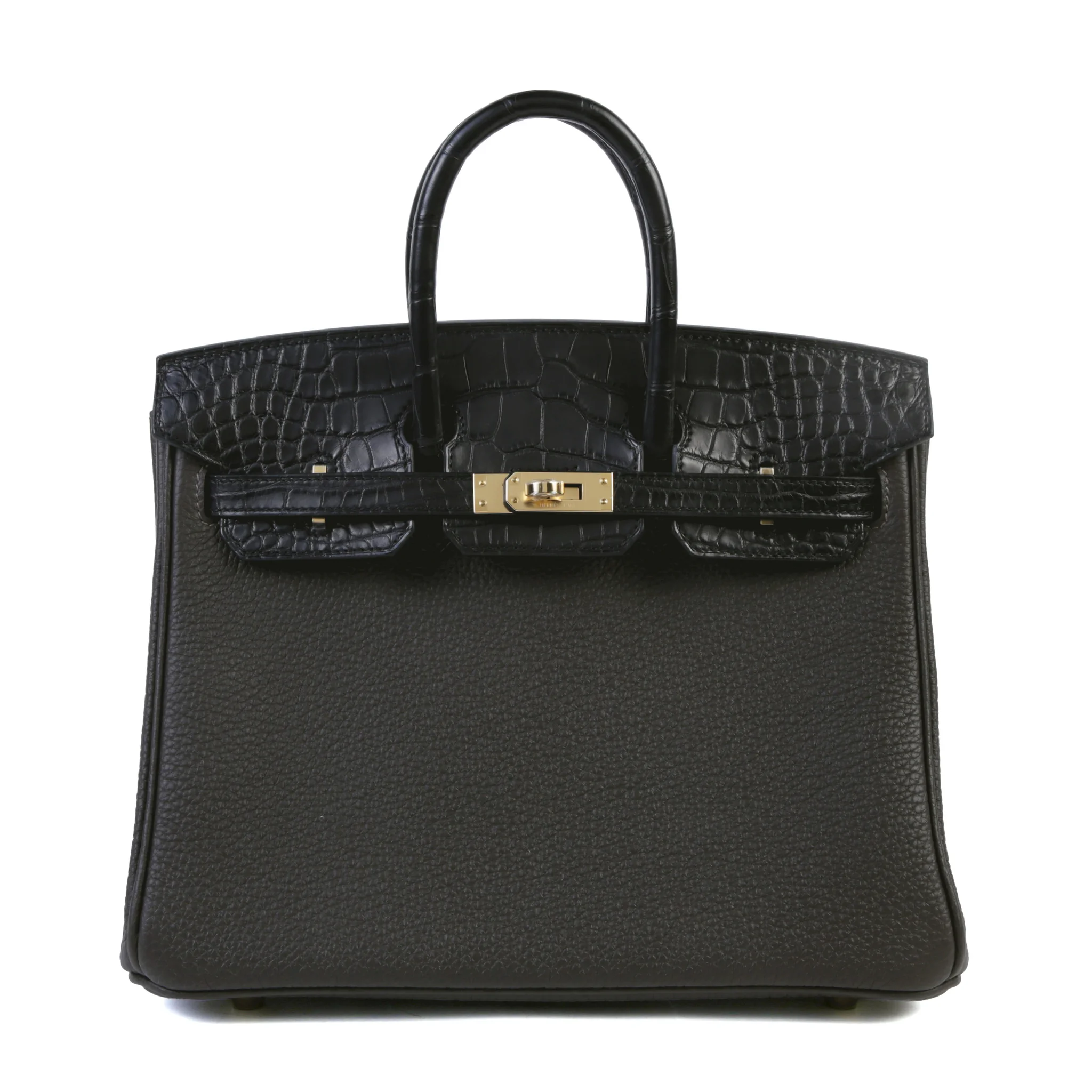 Brand New ( Rank N ) HERMÈS Birkin 25 Touch Bai Brun（T3） Matte Alligator Togo Permabrass hardware K (2025)