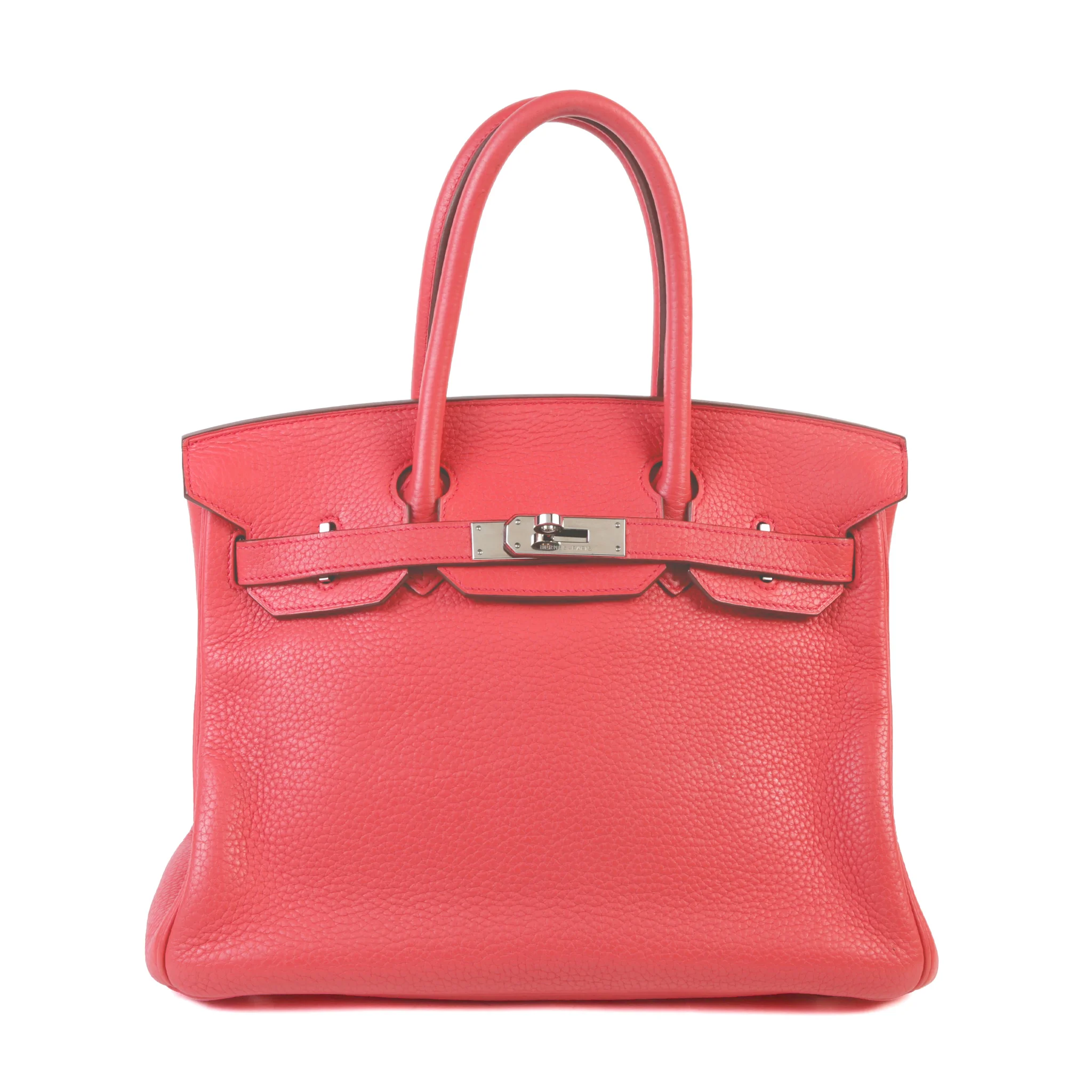 Very Good ( Rank A) HERMÈS Birkin 30 Bougainvillea (A5) Clemence Palladium hardware Square N (2010)