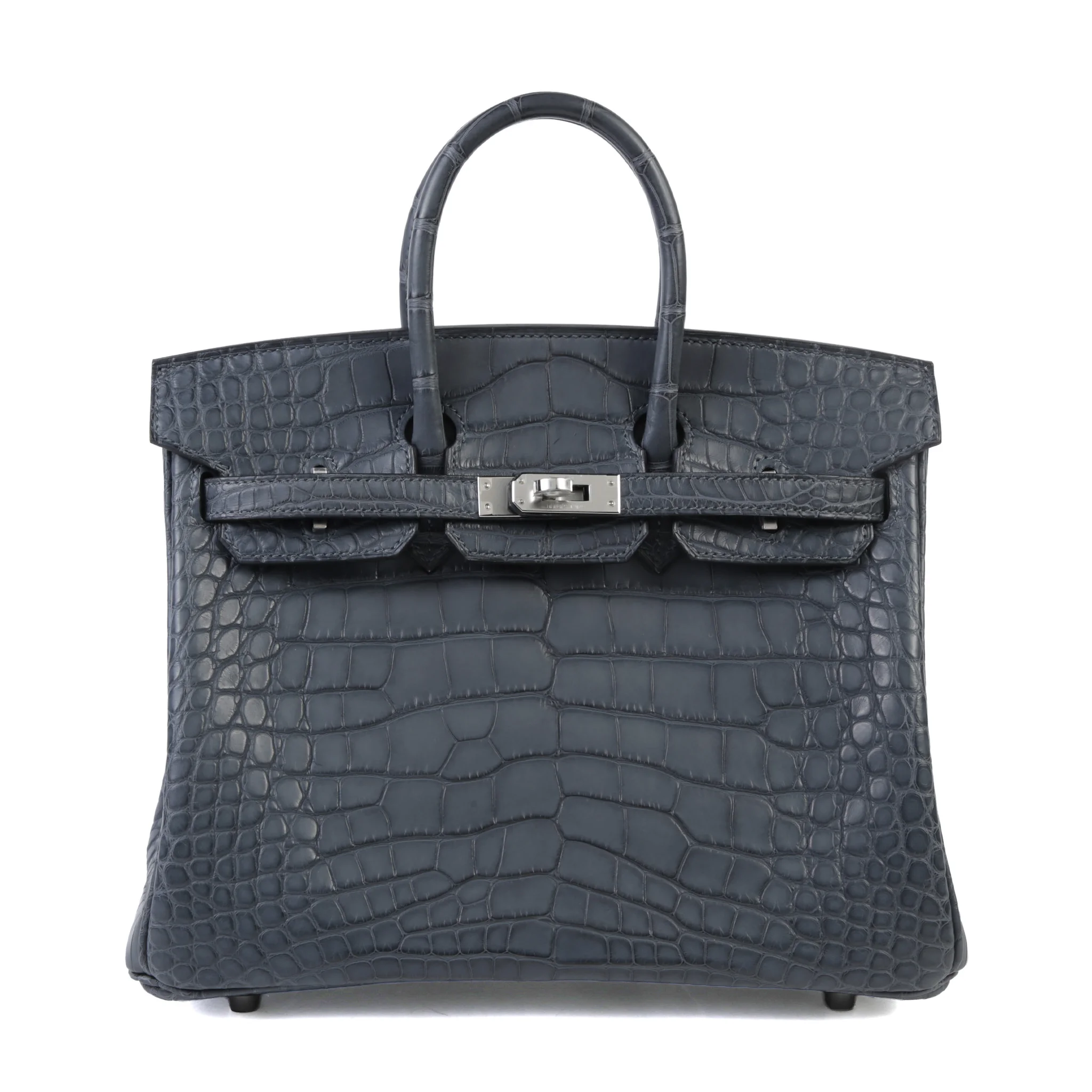 Brand New ( Rank N ) HERMÈS Birkin 25 Gris misty (H0) Matte Alligator Palladium hardware G (2026)