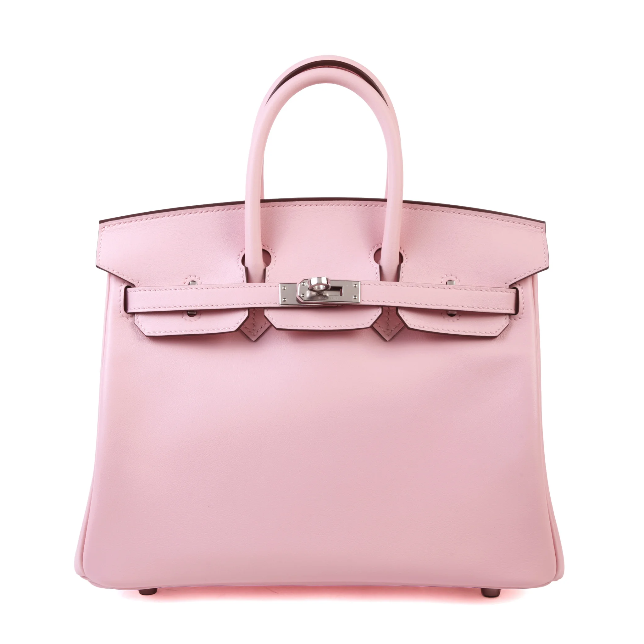 Unused ( Rank NS ) HERMÈS Birkin 25 Rose Sakura (3Q) Swift Palladium hardware B (2023)
