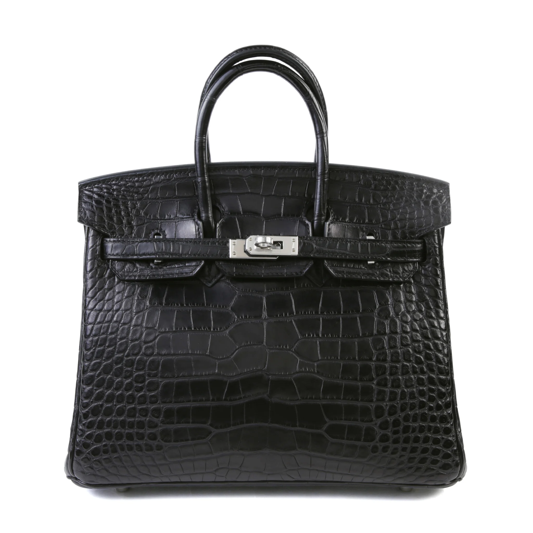Unused ( Rank NS ) HERMÈS Birkin 25 Noir (89) Matte Alligator Palladium hardware K (2025)