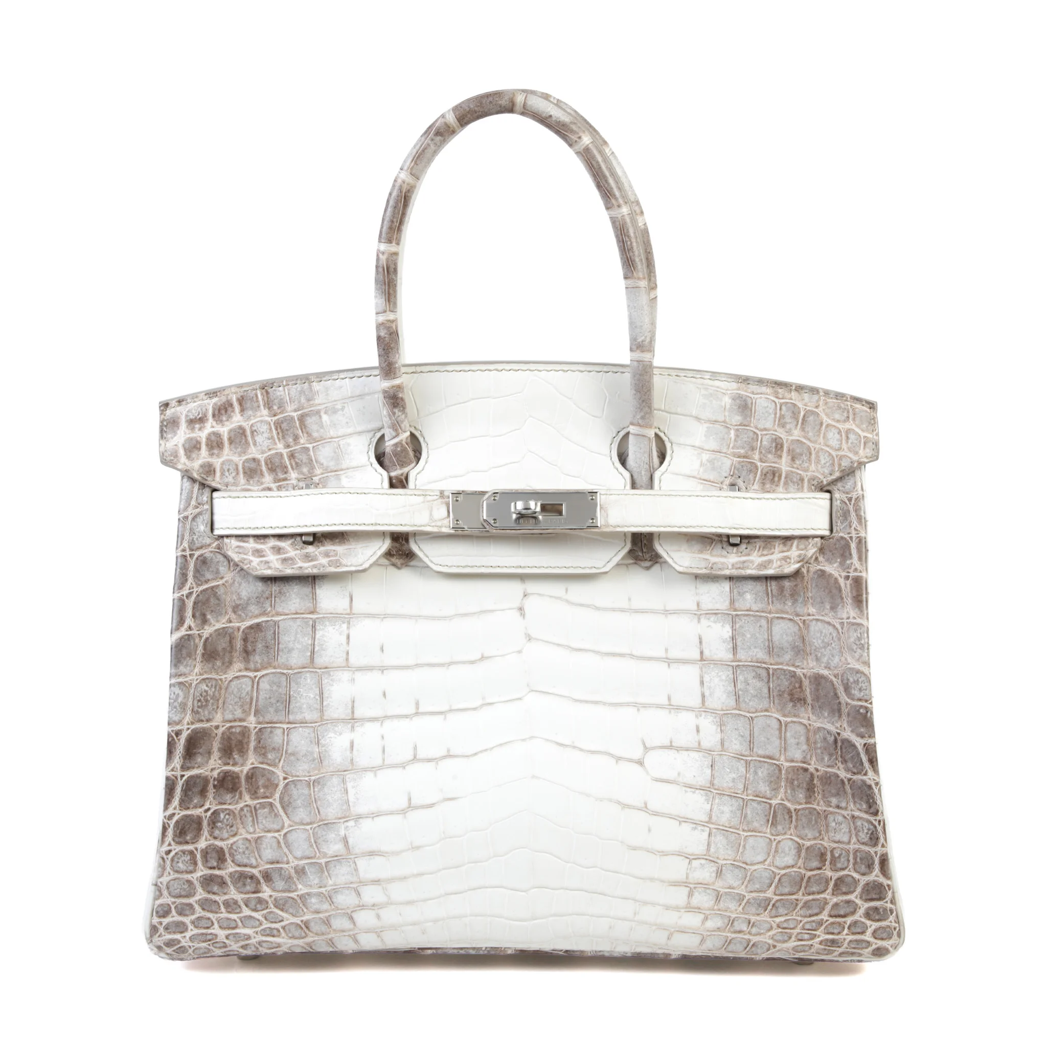 Excellent ( Rank SA ) HERMÈS Limited Edition Birkin 30 Himalaya Matte Niloticus Crocodile Palladium hardware T (2015)