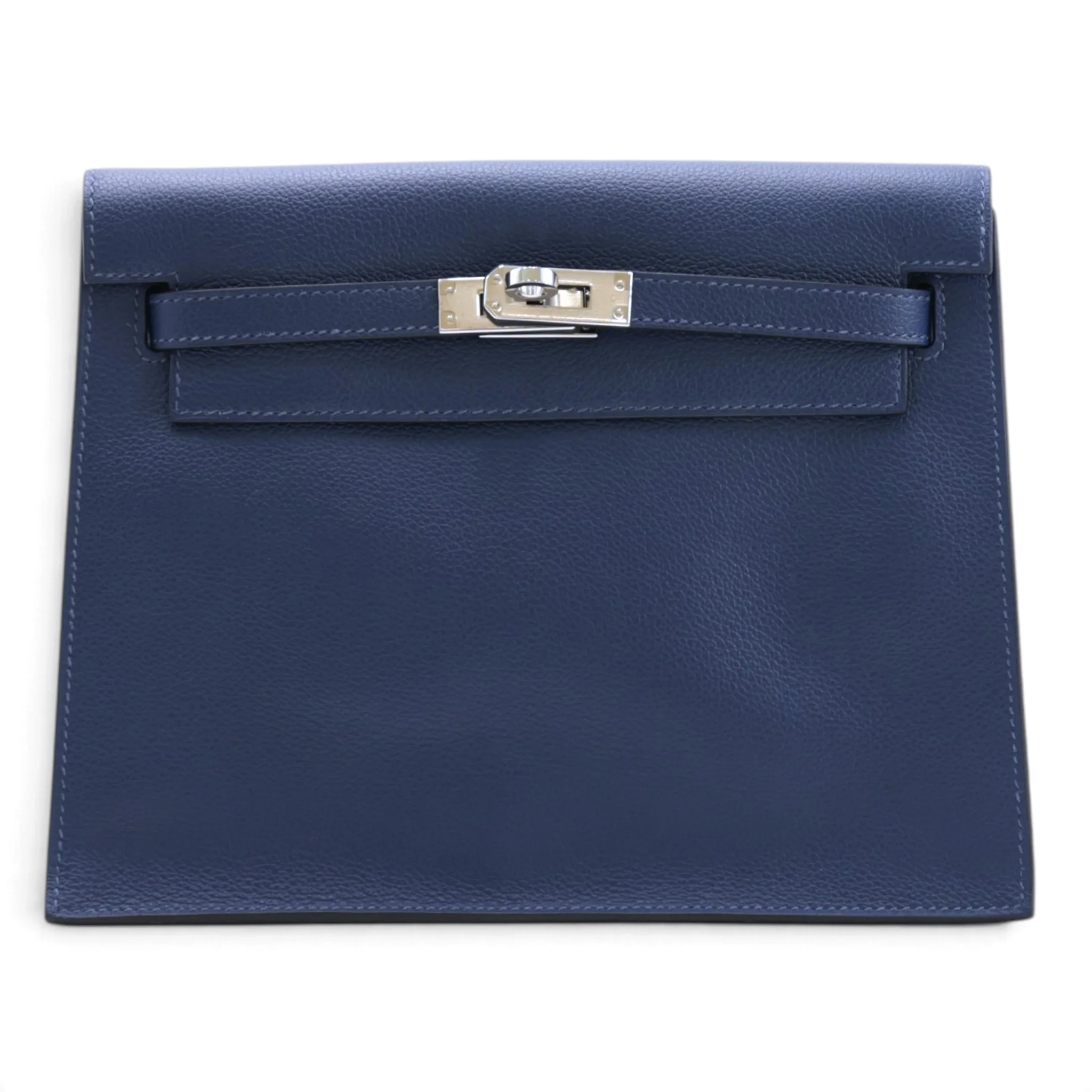 Excellent ( Rank SA ) HERMÈS Kelly Danse Deep Blue (S4) Evercolor Palladium hardware D (2019)