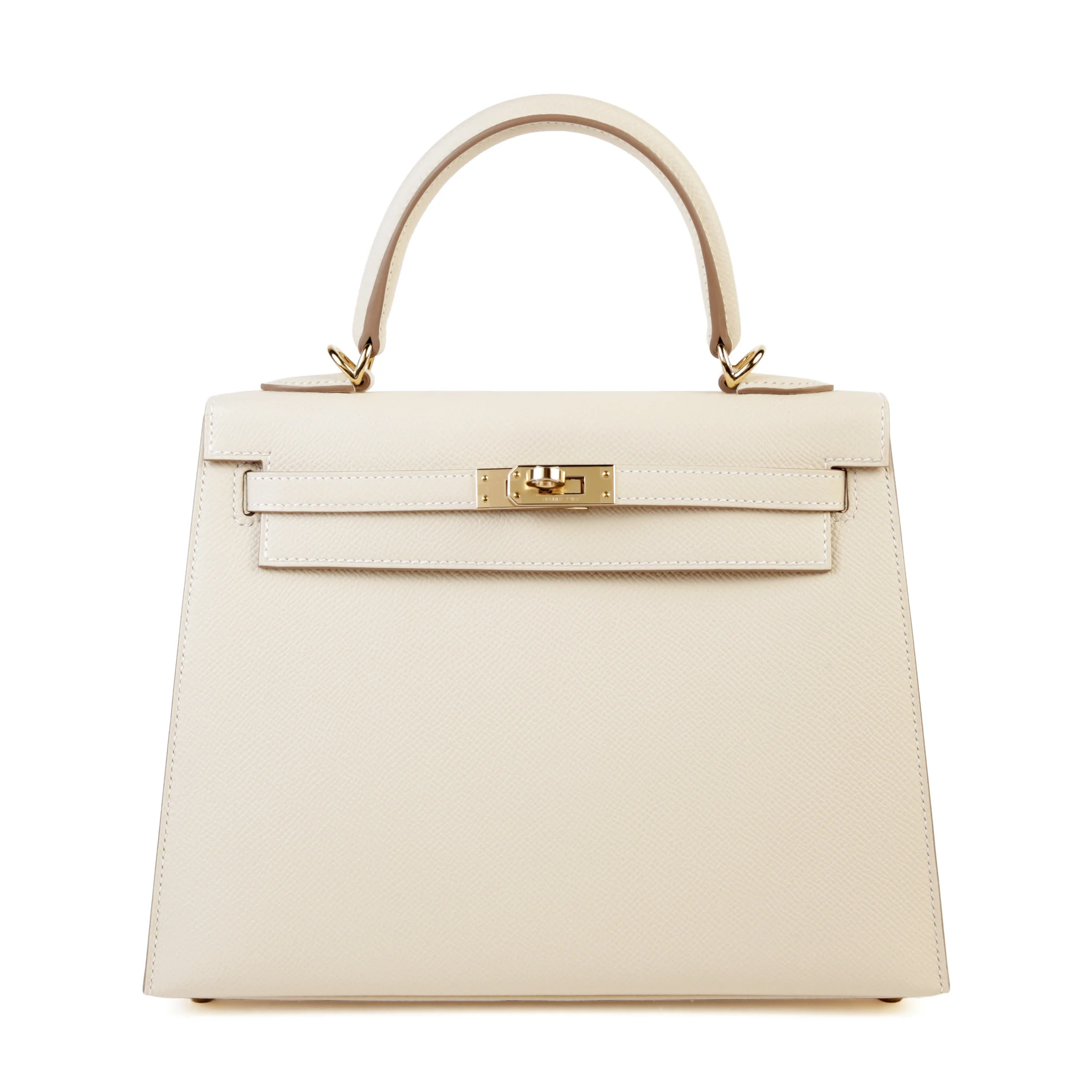 Brand New ( Rank N ) HERMÈS Kelly 25 Sellier Craie (10) Epsom Permabrass hardware G (2026)