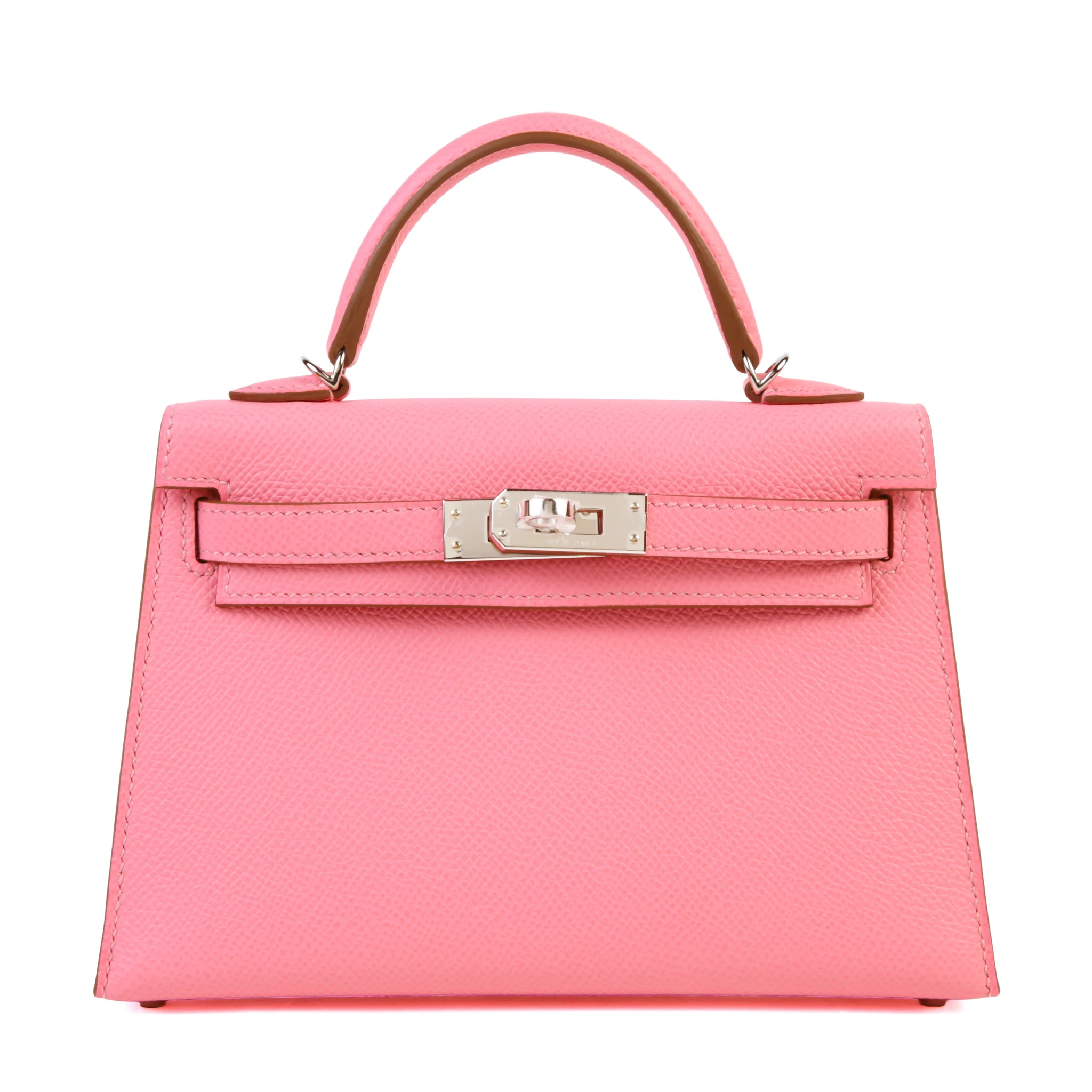 Brand New ( Rank N ) HERMÈS Mini Kelly II Rose Confetti (1Q) Epsom Palladium hardware G (2026)
